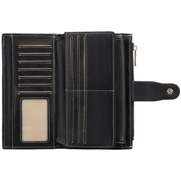 CALIYO Brieftasche Damen Geldbörse Kupplung 20 Kartensteckplätze Halter Organizer