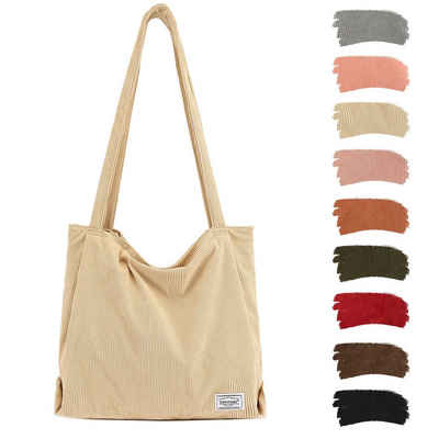 TAN.TOMI Henkeltasche Handtasche, Tasche Damen, Damenhandtasche, Cordtasche mit Reißverschluss-Einkaufstasche