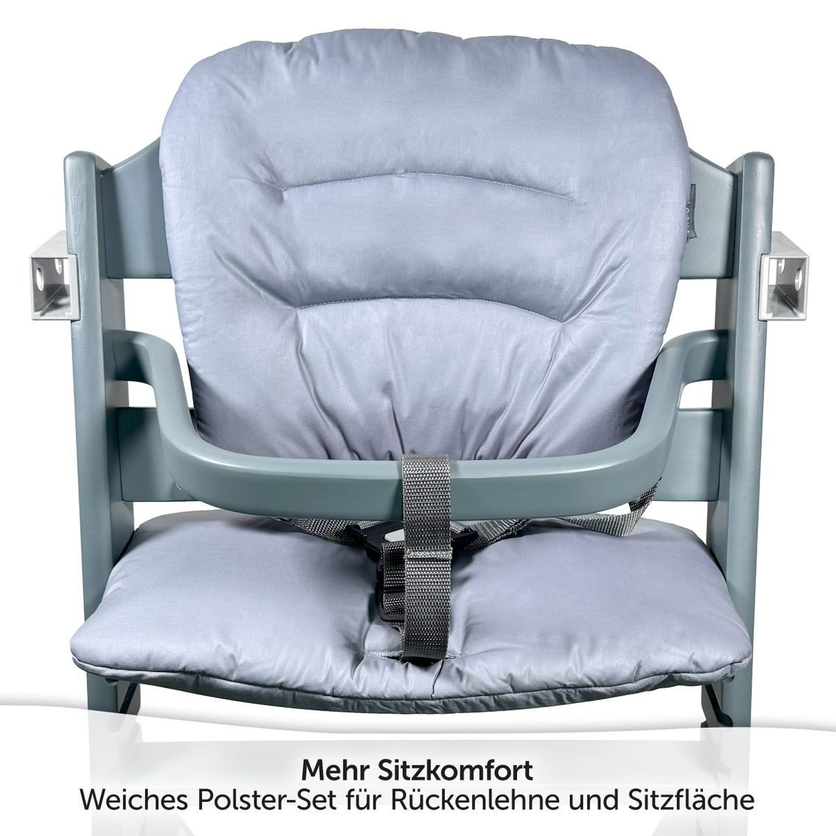 LaLoona Hochstuhlauflage Grau, Sitzauflage Hochstuhl Kissen für Bebeconfort Timba - 2 tlg. Sitzkissen