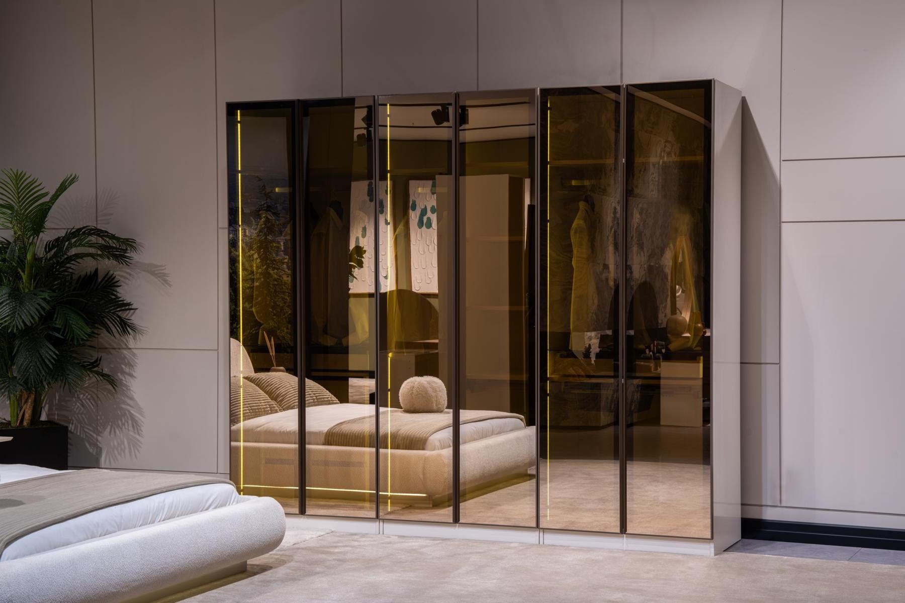 Xlmoebel Kleiderschrank Eleganter Schrank mit Glastüren und hochwertiger Verarbeitung (Kleiderschrank) Hergestellt in Europa