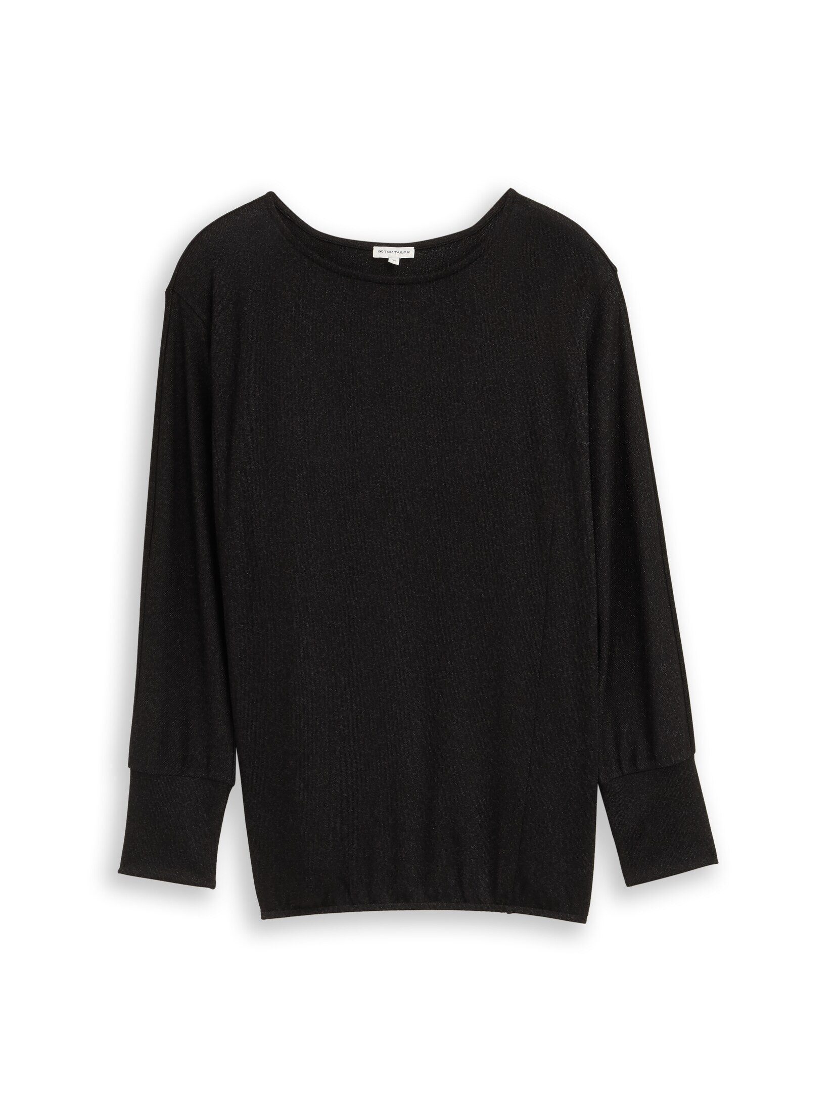 TOM TAILOR PLUS Langarmshirt T-Shirt Plus Size - Loose Fit Langarmshirt mit Glitzer-Effekt