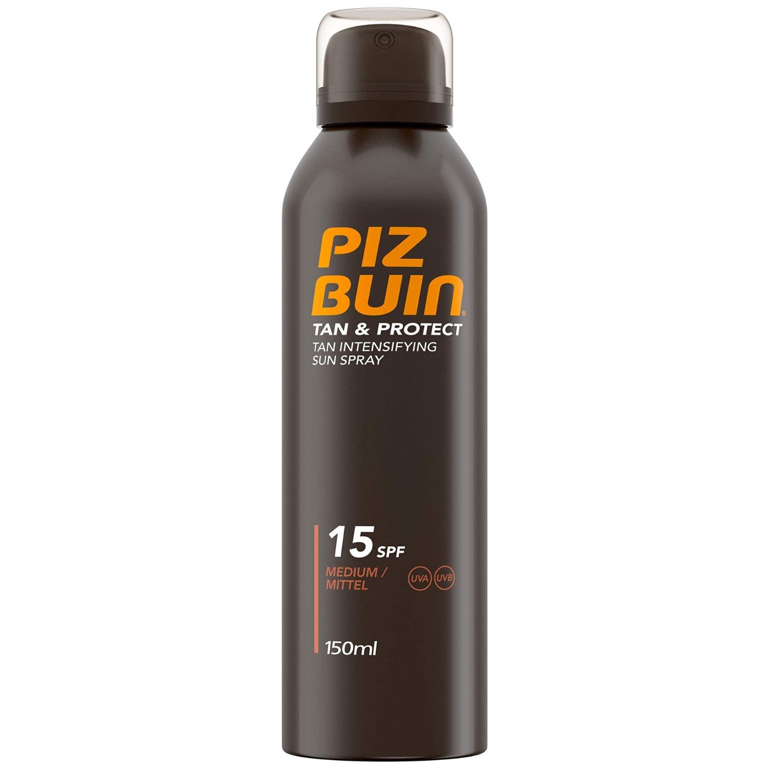 Piz Buin Sonnenschutzspray Piz Buin Tan & Protect Sonnenöl-Spray SPF15 150 ml, 1-tlg., Mit Illumitone-Technologie zur Förderung der Bräunung