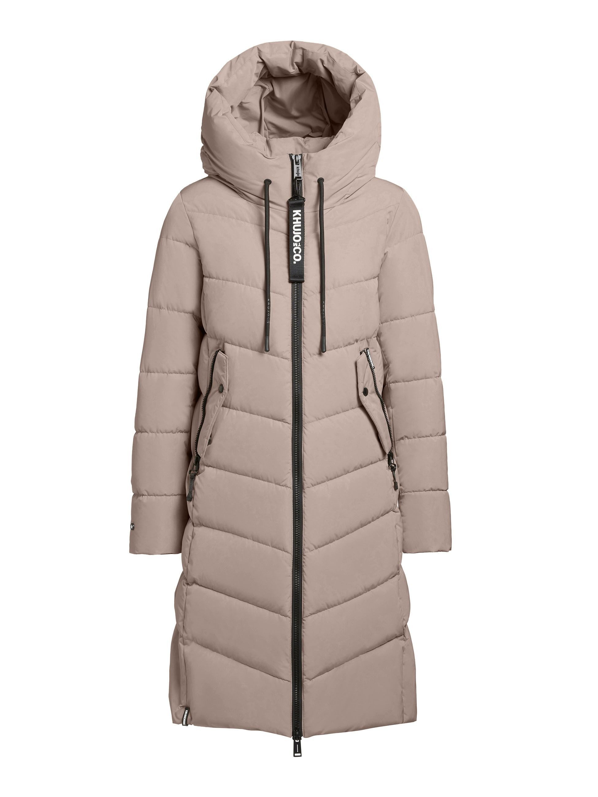 khujo Winterjacke MIKIA2 Steppmantel, große Kapuze, Fleecefutter