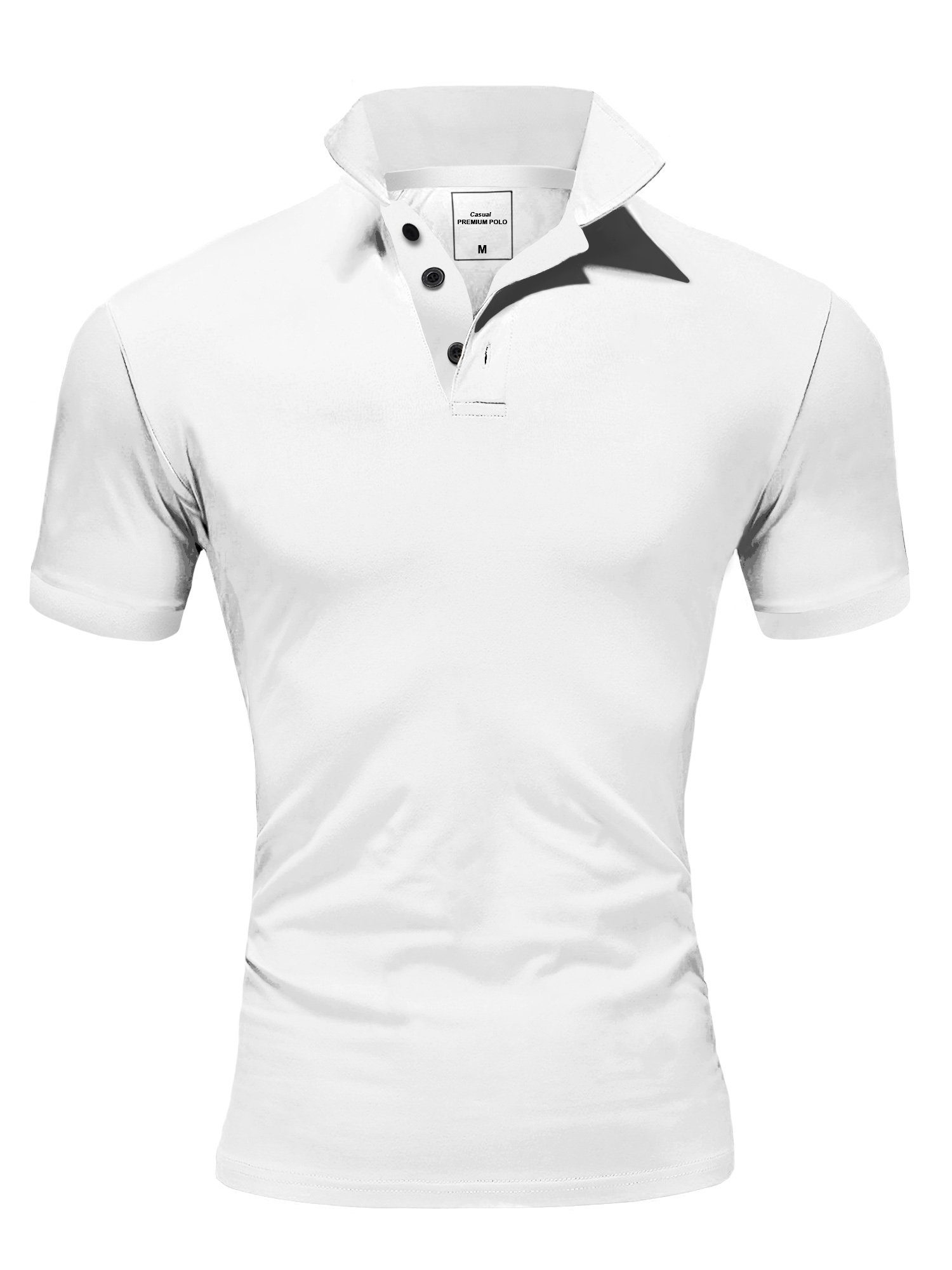 Poloshirt Basic Amaci&Sons MAINE Poloshirt Weiß Kurzarm