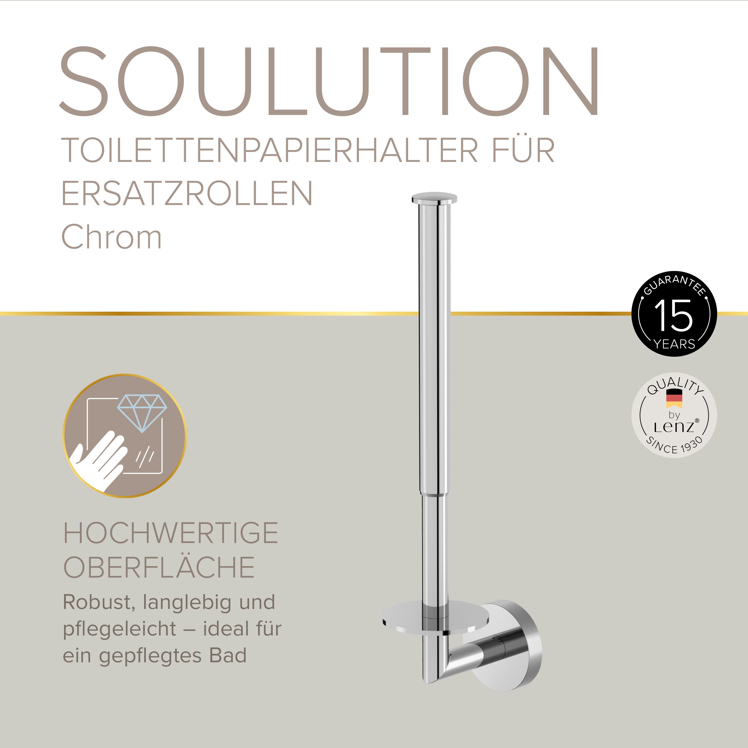 Lenz Toilettenpapierhalter SOULUTION, Teleskopstange, stufenlos ausziehbar von 26 bis 38 cm