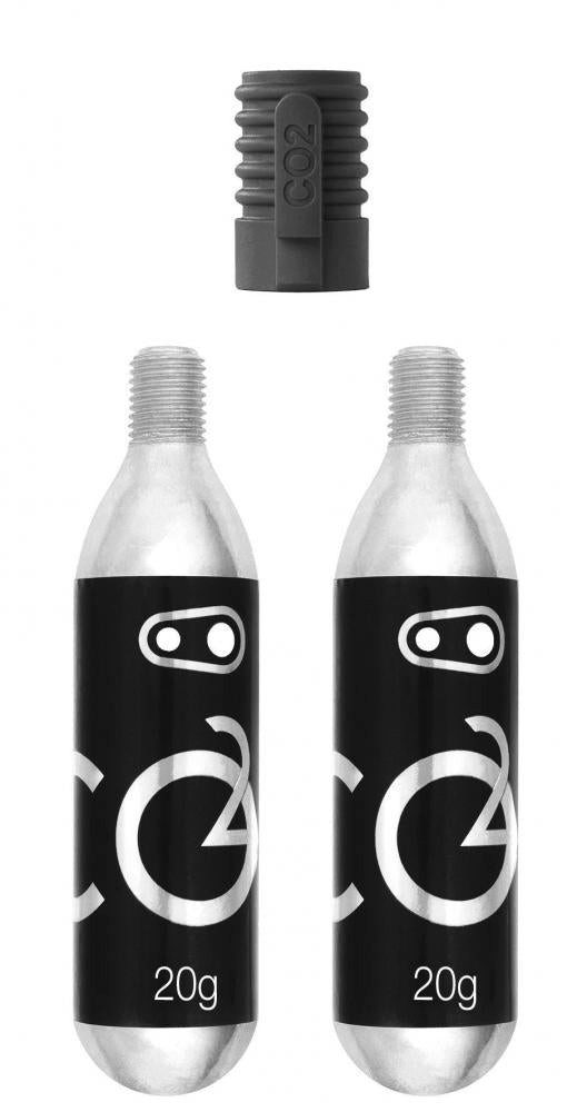 crankbrothers Fahrradpumpe Crankbrothers CO2 Kartuschen 20g mit Gewinde und Aufsatz (VE-2)