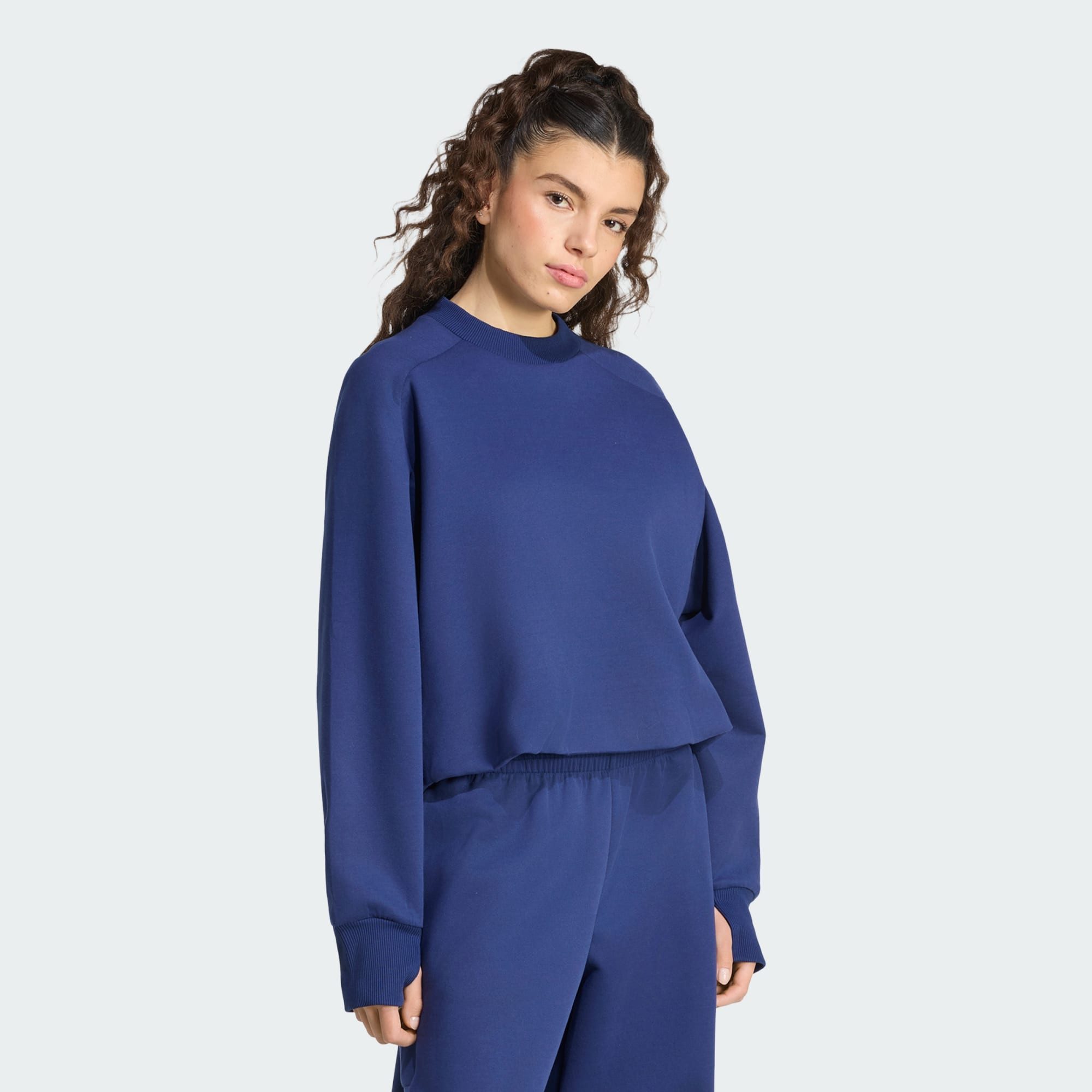 adidas Sportswear Sweatshirt SOFT LUX WINTER-SWEATSHIRT, GEWIRKTES MATERIAL (1-tlg)