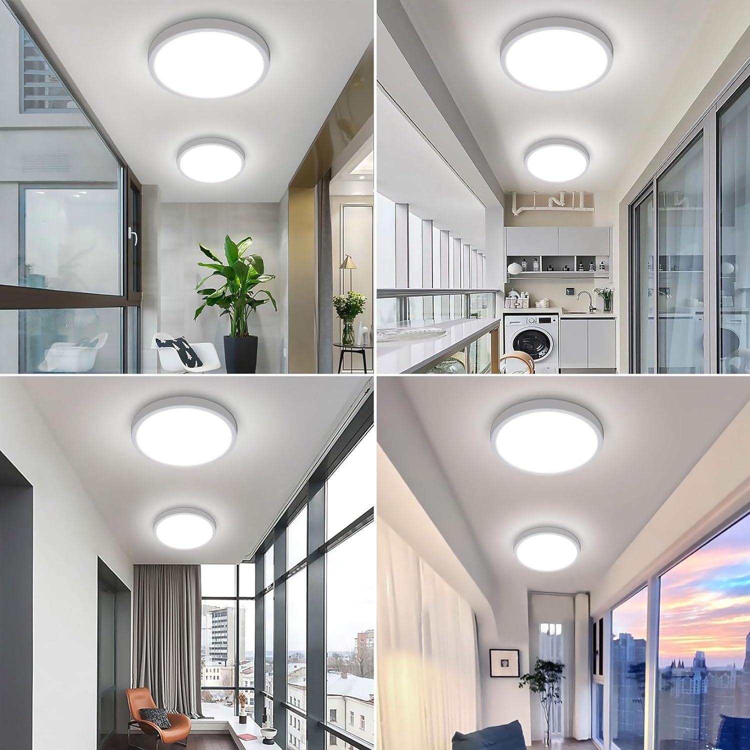 BRAIDOL Deckenleuchten Led Deckenlampe Ultra Dünn Rund Lampen,Wohnzimmer Deckenleuchte, Ø180 mm Deckenlampe, 15W Wohnzimmerlampe, LED fest integriert, Bad-Leuchte Lampe Flur inkl Leuchtmittel 1800LM 5000K, Kaltweiß, für Schlafzimmer, Badezimmer, Wohnzimmer Keller Balkon,küchen