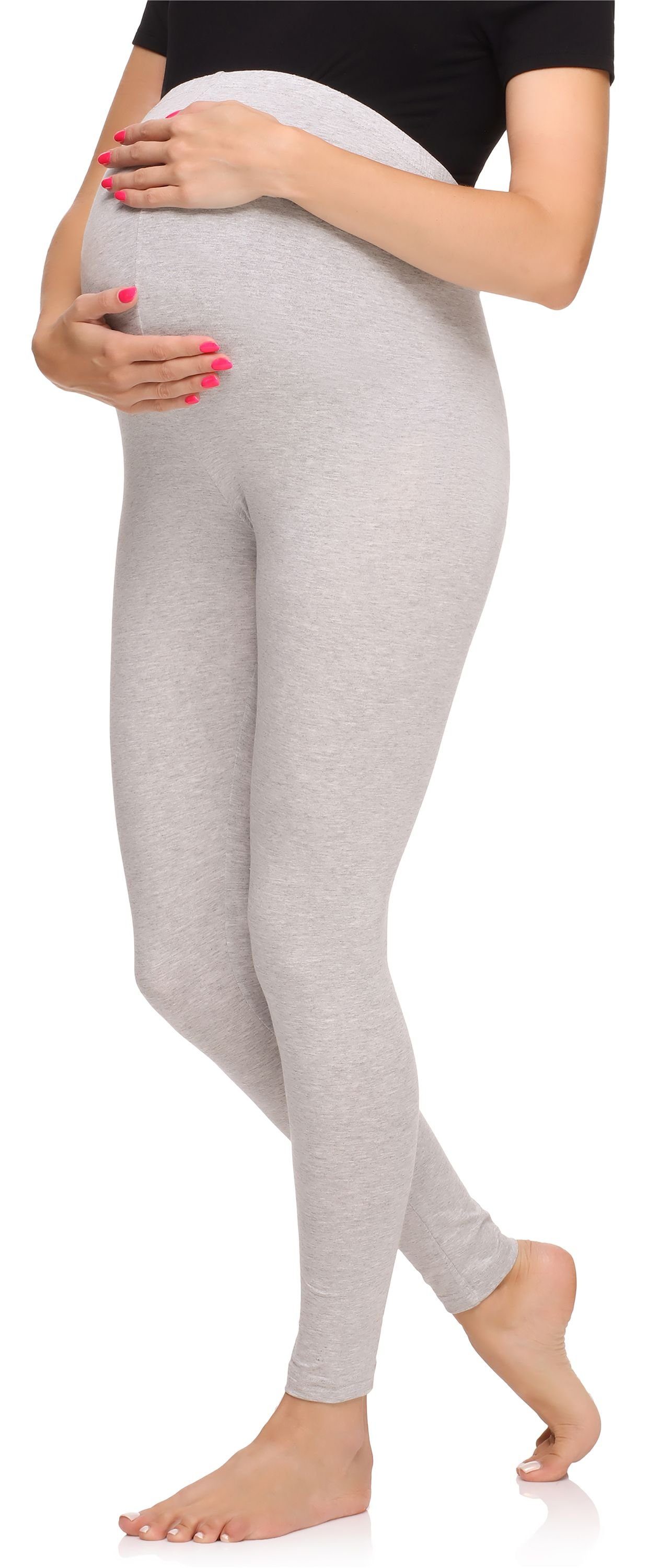 Viskose Umstandsleggings Merry elastischer MS10-297 Umstandsleggings aus Melange Damen Style Bund (1-tlg) Lange