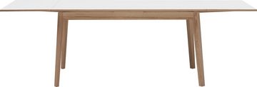 Hammel Furniture Esstisch Basic Single, schnell innenliegende Einlegeplatten ausziehbar, 120(220)x80 cm, Melamin / Massivholz, stabiler dänische Design Tisch