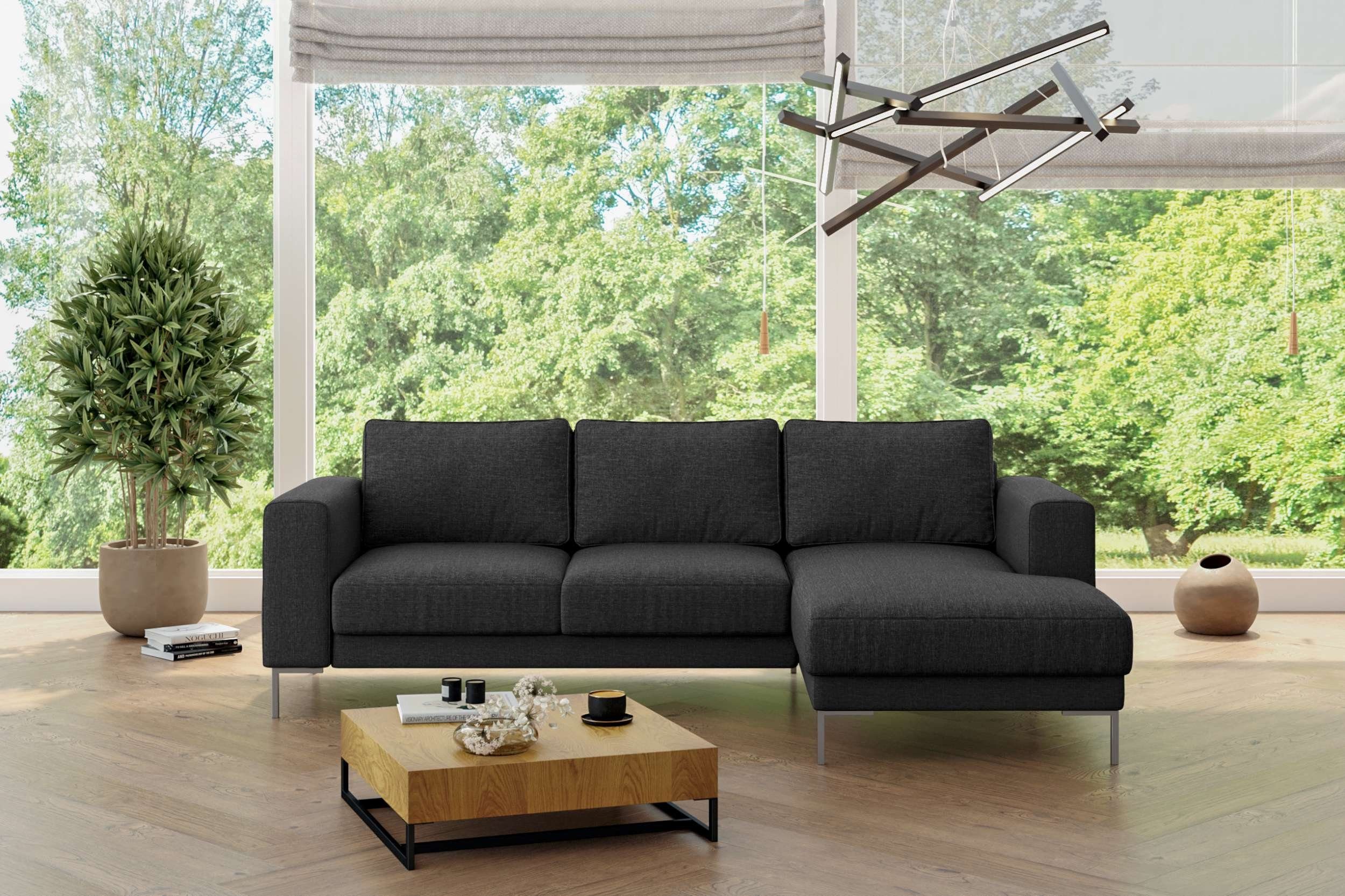 mane Ecksofa Eckcouch, Metall, Wellenfederung, oder Modern links im rechts Design Stylefy frei L-Form, stellbar, Raum bestellbar, Aversa, mit