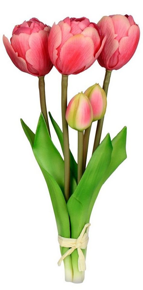 Kunstblume dekojohnson Künstliche blühende Tulpen-Blume als Kunstpflanze,  dekojohnson, Höhe 16 cm