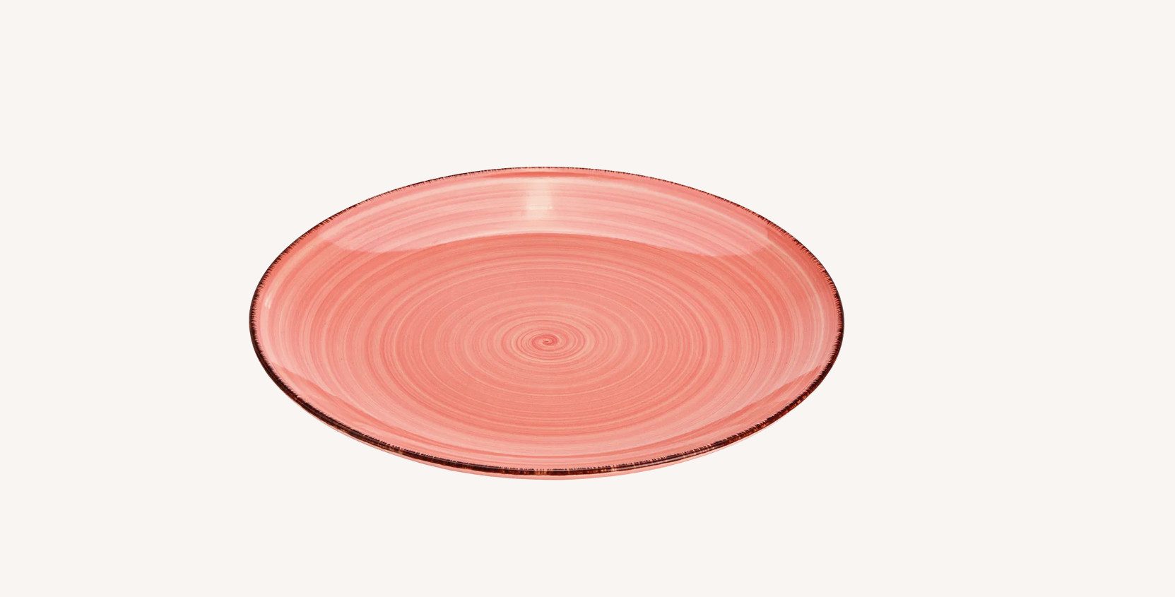 Wurm Speiseteller 2er-Set Teller aus Steingut in rosa