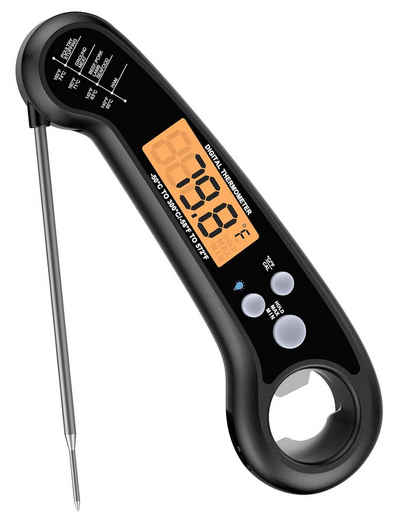 BlingBin Grillthermometer Digitales Thermometer Kochthermometer BBQ-Thermometer, 1er Set 1-tlg., Wasserdichtes Thermometer Kochen Küchenthermometer