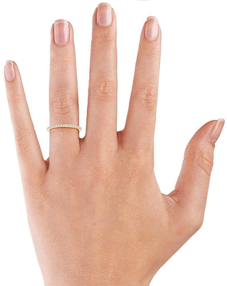 Lisandra Scott Silberring Eternity Ring 925 Sterlingsilber mit Zirkonia Steinen Schmal Damenring, Stilvoll & zeitlos – Ein Schmuckstück für die Ewigkeit