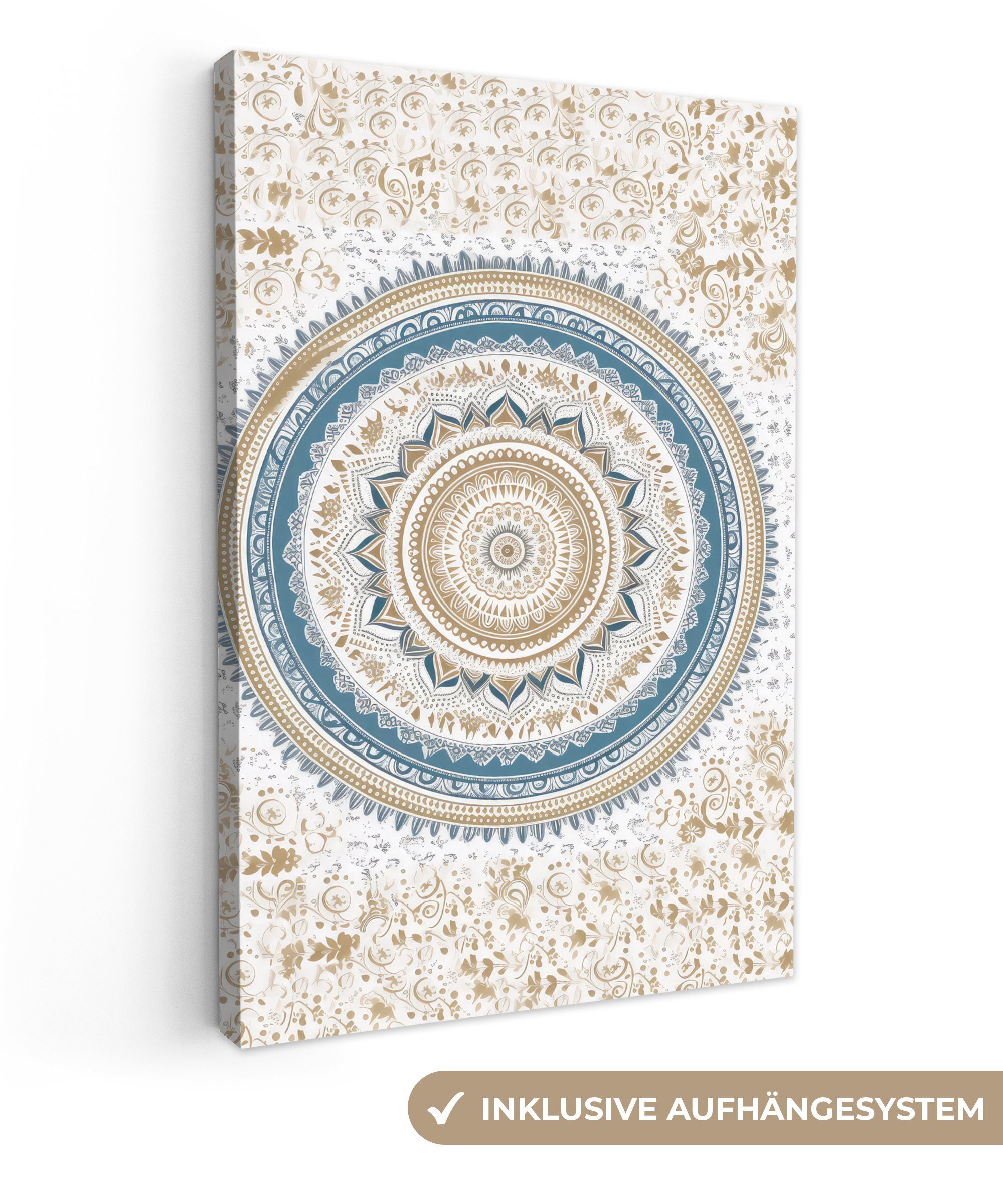 OneMillionCanvasses® Leinwandbild Mandala - Blau - günstig online kaufen
