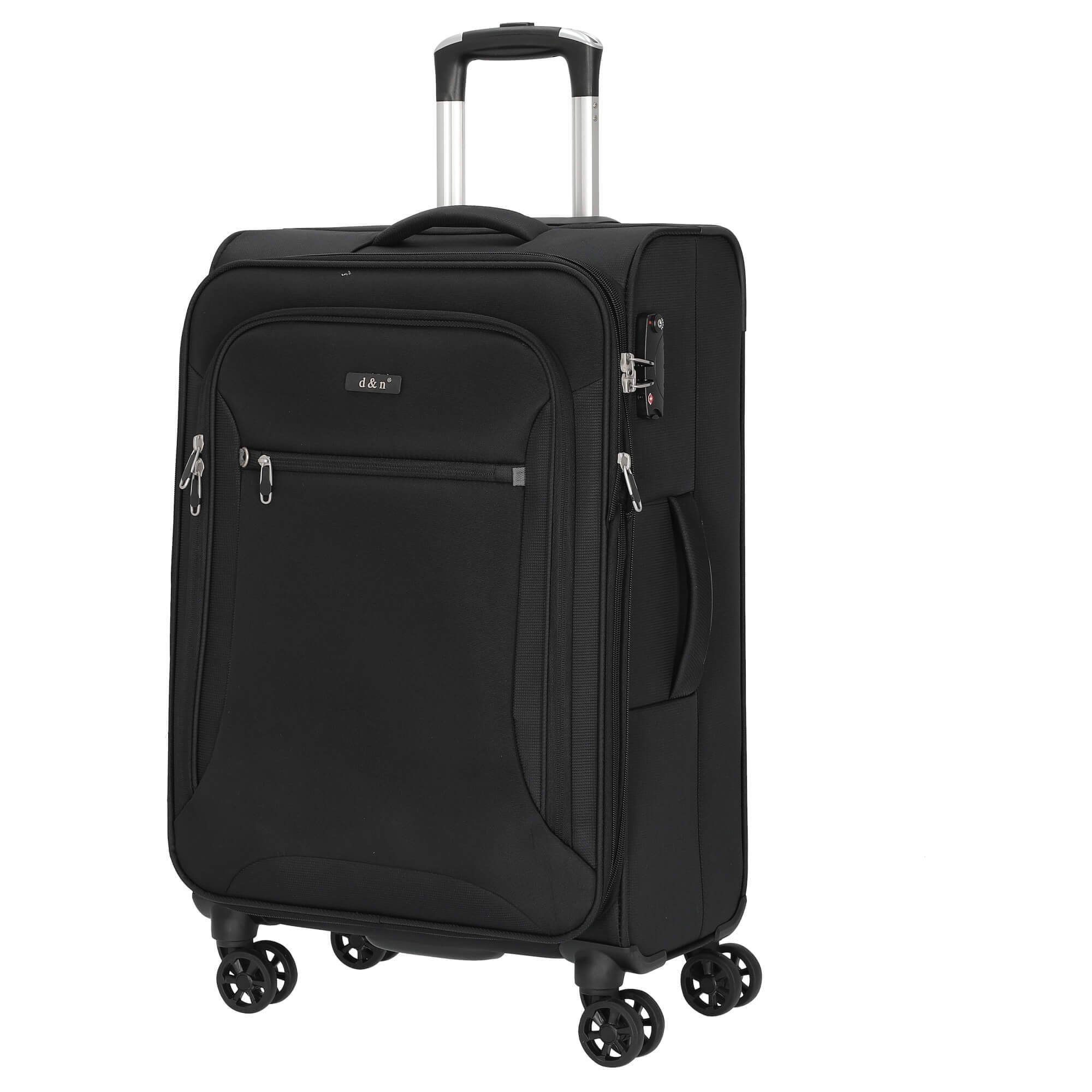 D&N 4 4-Rollen-Trolley - 6404 68 Rollen Line schwarz Trolley Travel M cm,