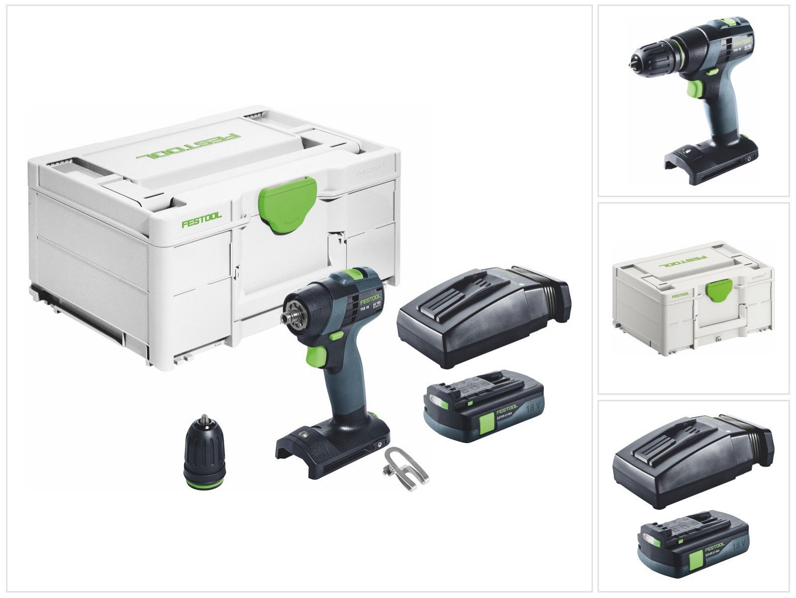 FESTOOL Akku-Schrauber TXS 18-Basic Akku Bohrschrauber 18 V 40 Nm Brushless + 1x Akku 3,0 Ah