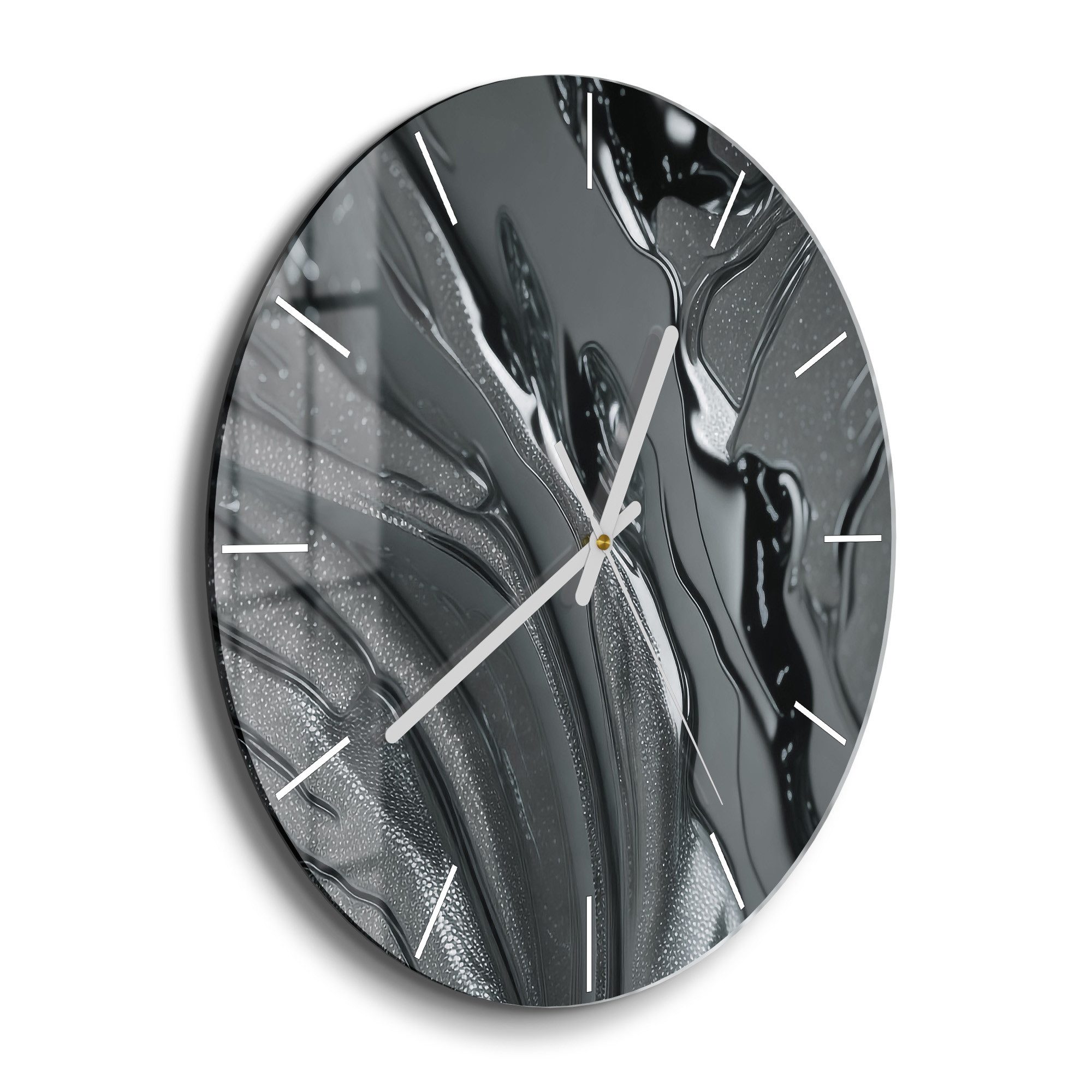 DEQORI Wanduhr 'Metallische Flusslinien' (Glas Glasuhr günstig online kaufen