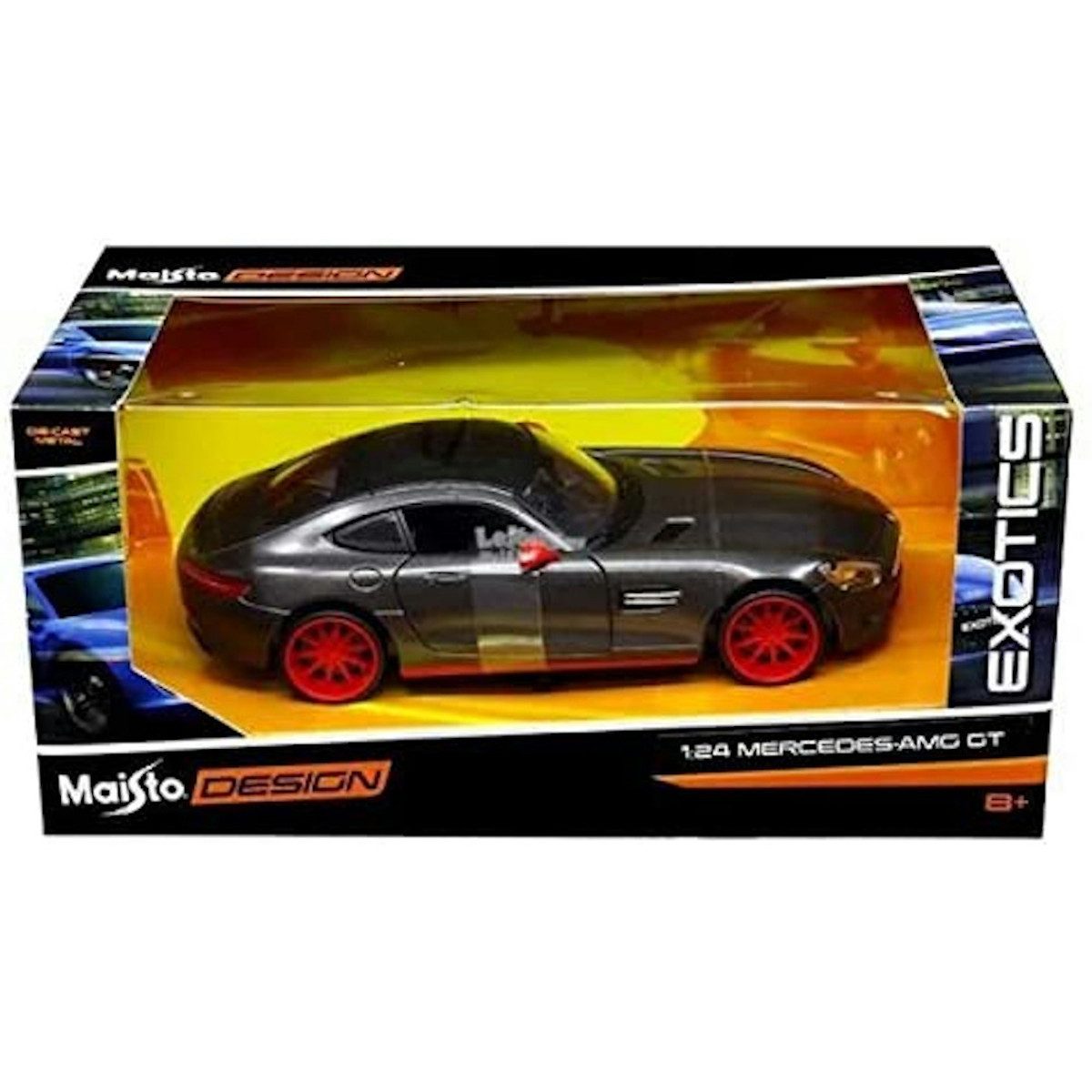 Maisto® Modellauto 32505 Mercedes AMG GT (metallic-grau), Maßstab 1:24, Originalgetreue Innenausstattung