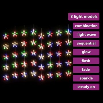vidaXL Lichterkette LED-Lichtervorhang mit Sternen 200 LED Bunt 8 Funktionen