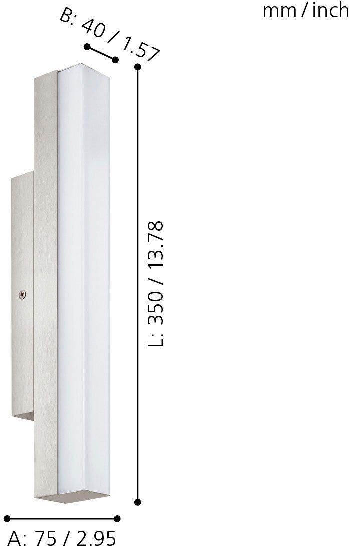 integriert, LED LED Warmweiß, fest Schutzart - spritzwassergeschützt TORRETTA, IP44 Wandleuchte EGLO
