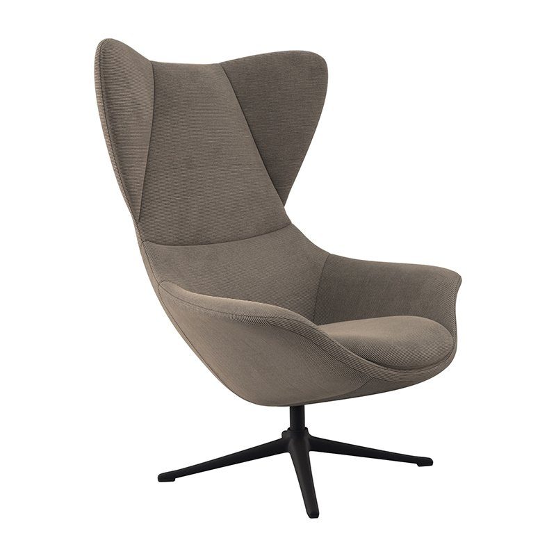 FLEXLUX Ohrensessel Stilo Relaxsessel, TV-Sessel, Solitär, Stil-Ikone, drehbar, Fuß schwarz