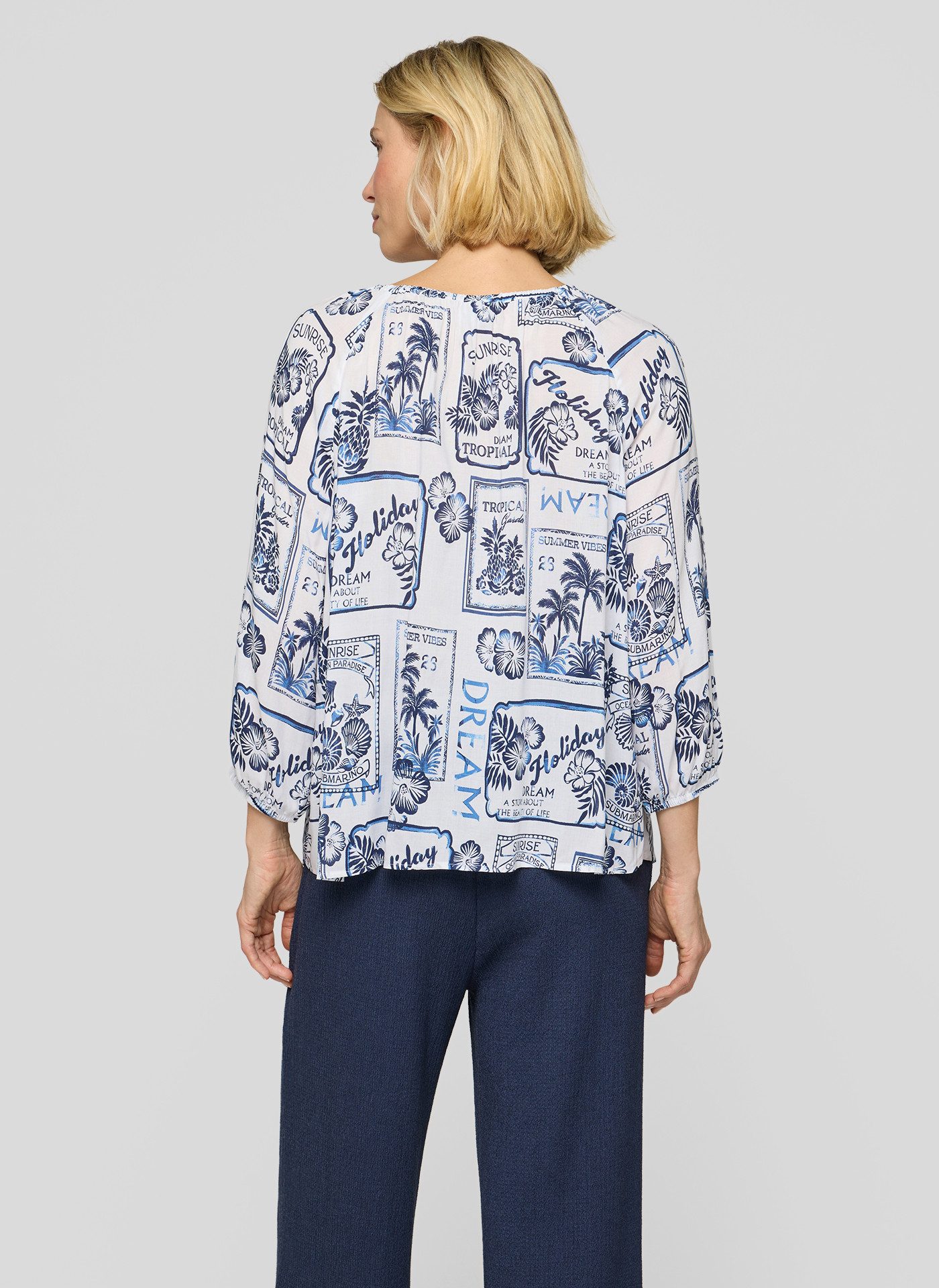 Rabe Schlupfbluse 3/4-Arm mit Allover-Druck