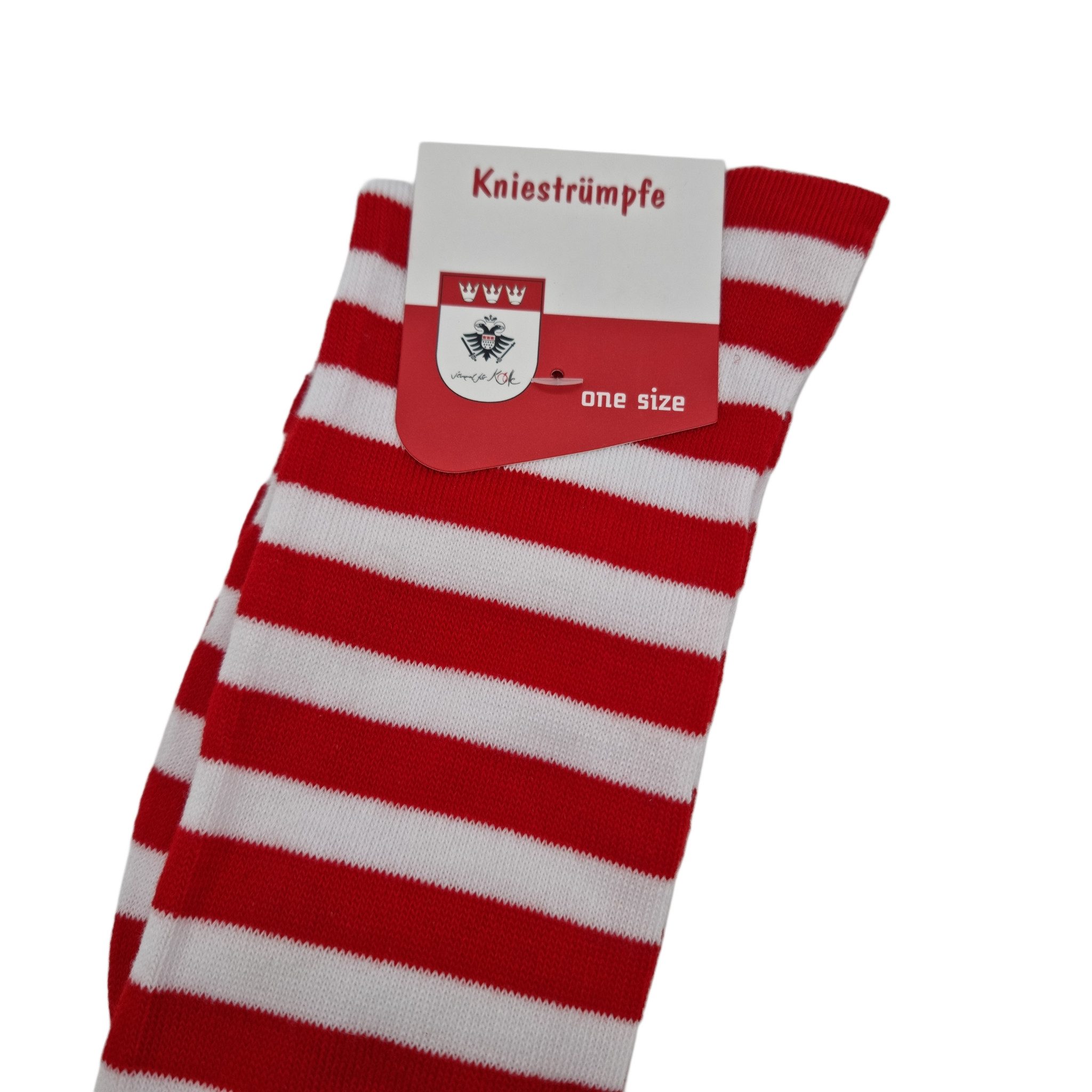 TOPCENT Kniestrümpfe Damen Kniestrümpfe in rot-weiß, geringelt, Einheitsgröße