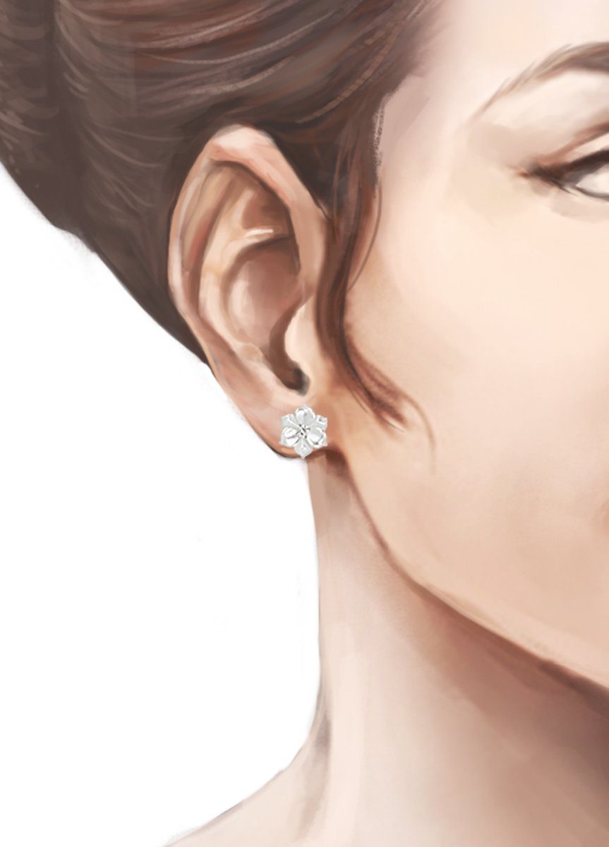 Schöner-SD Paar Ohrstecker Perlmuttohrringe Blume Blüte aus Perlmutt Silber günstig online kaufen