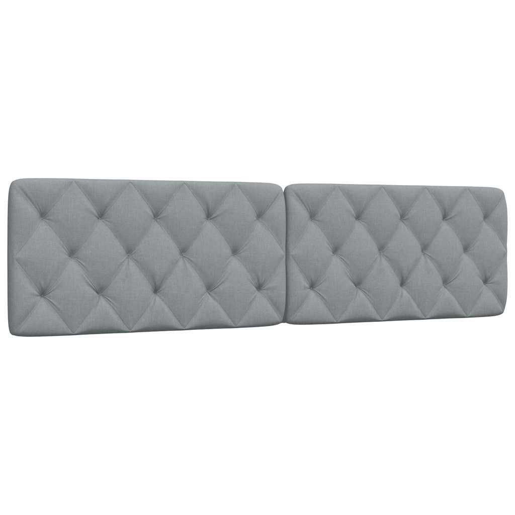 vidaXL Bett Kopfteil-Kissen Hellgrau 200 cm Stoff (1-tlg) günstig online kaufen