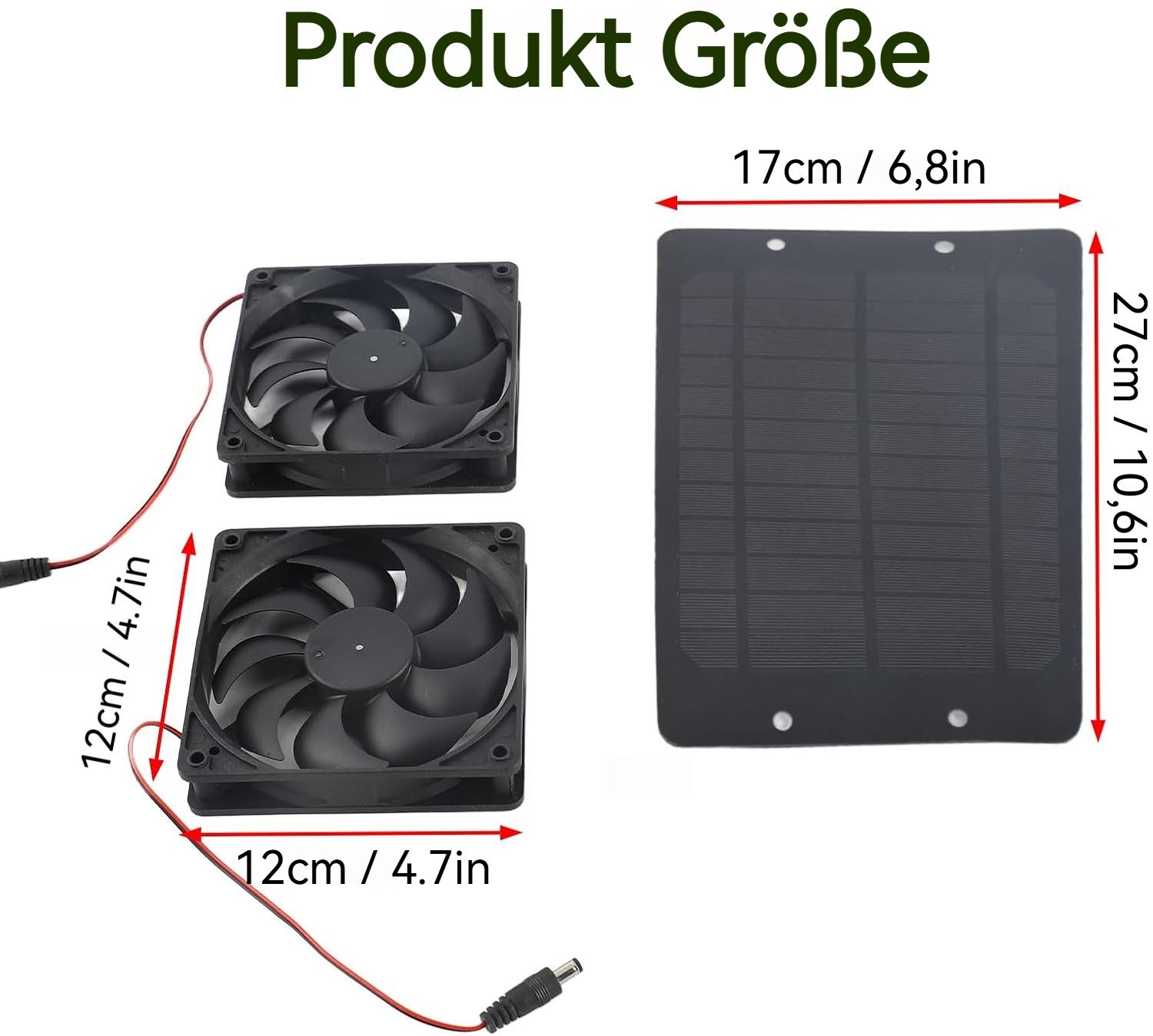 BlingBin Wandventilator Solar fan 12V 10W günstig online kaufen