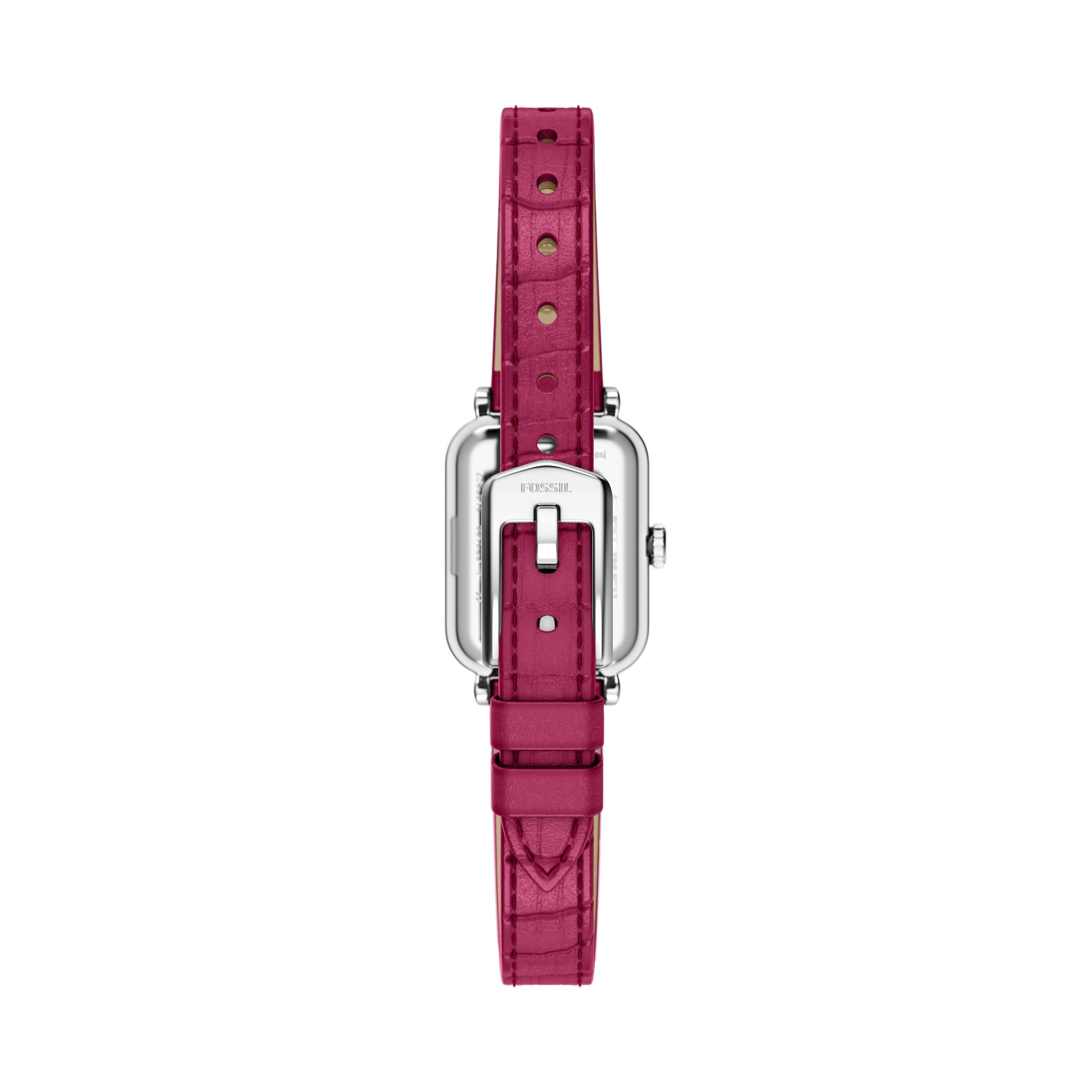 Fossil Quarzuhr Raquel ES5466, Armbanduhr, Damenuhr, Lederarmband, analog, Glassteine