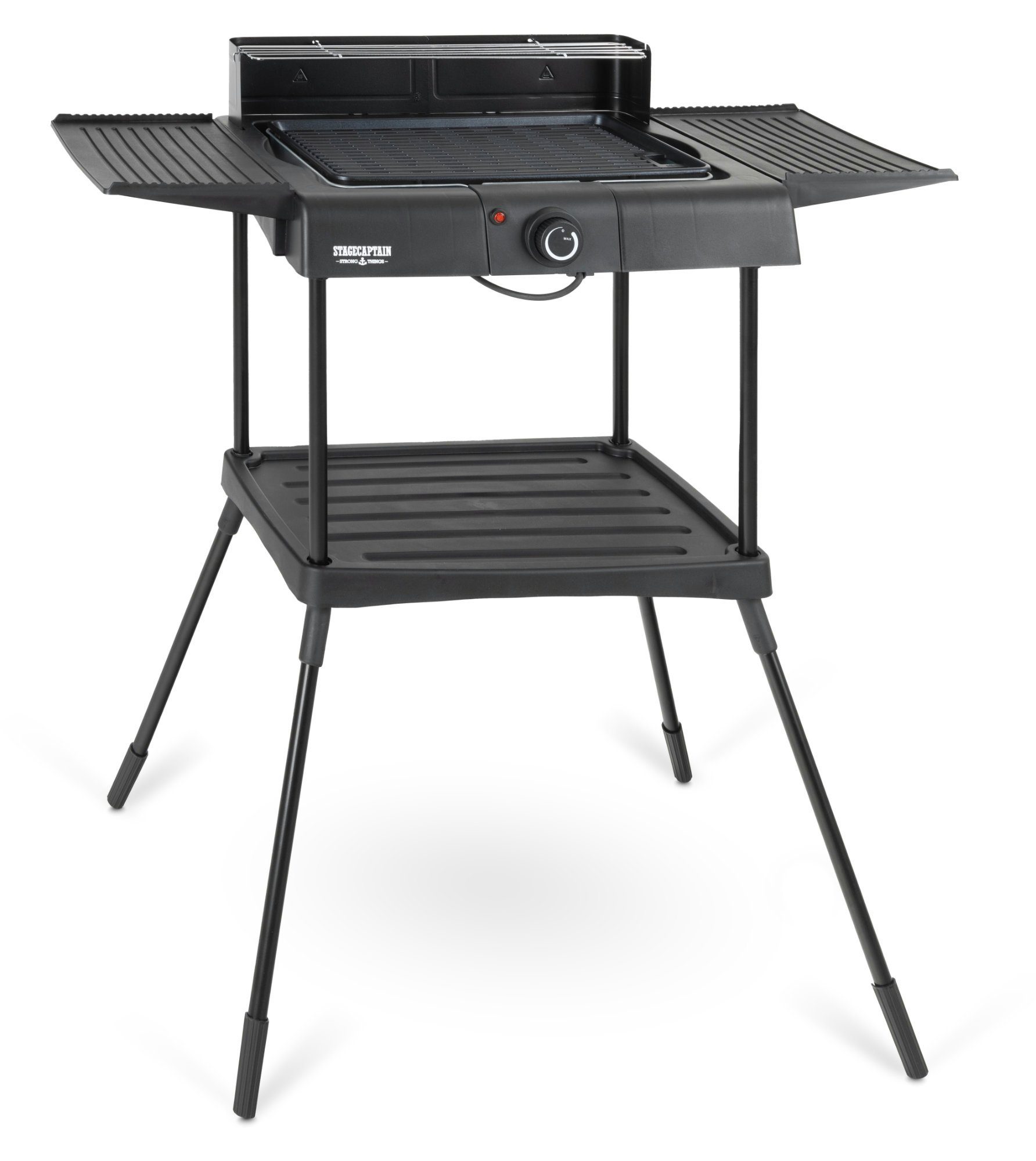 Stagecaptain Elektrogrill EBBQ-2000, 2000 W, 3in1 Grill - Tischgrill, Standgrill mit Grillrost und Grillplatte