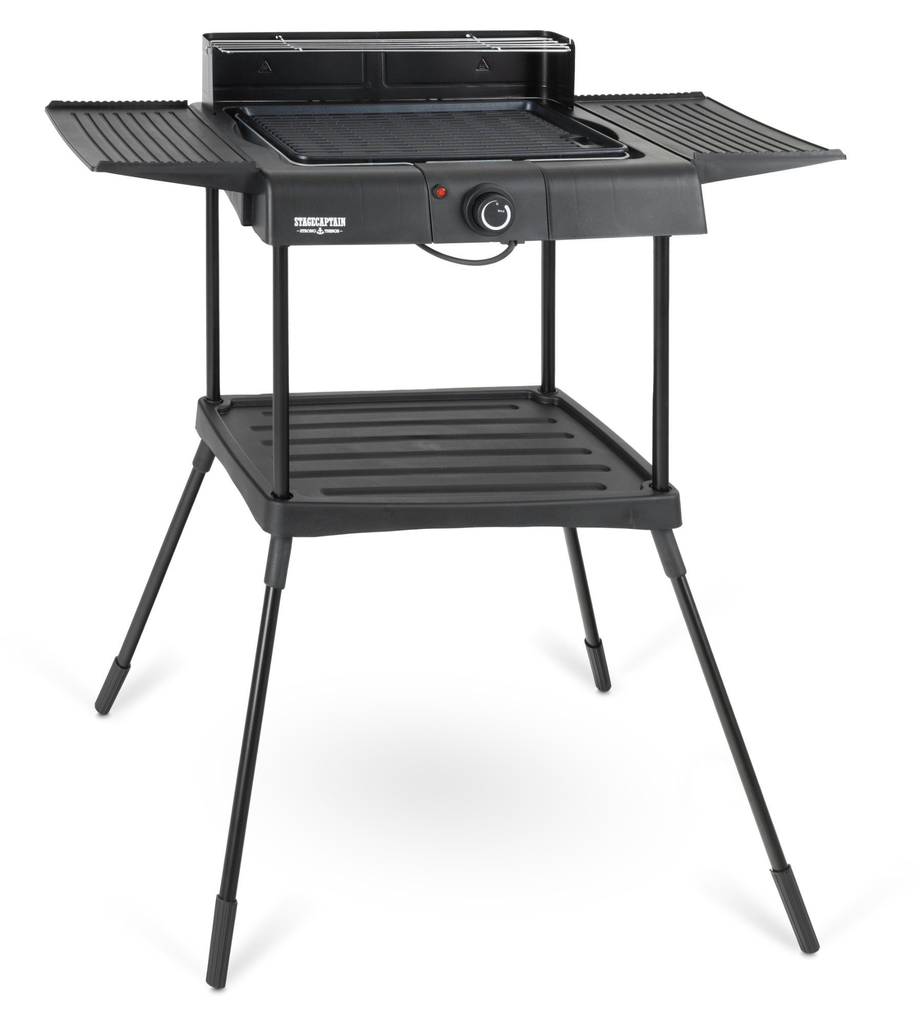 Stagecaptain Elektrogrill EBBQ-2000, 2000 W, Standgrill mit Grill 3in1 - Tischgrill, und Grillrost Grillplatte