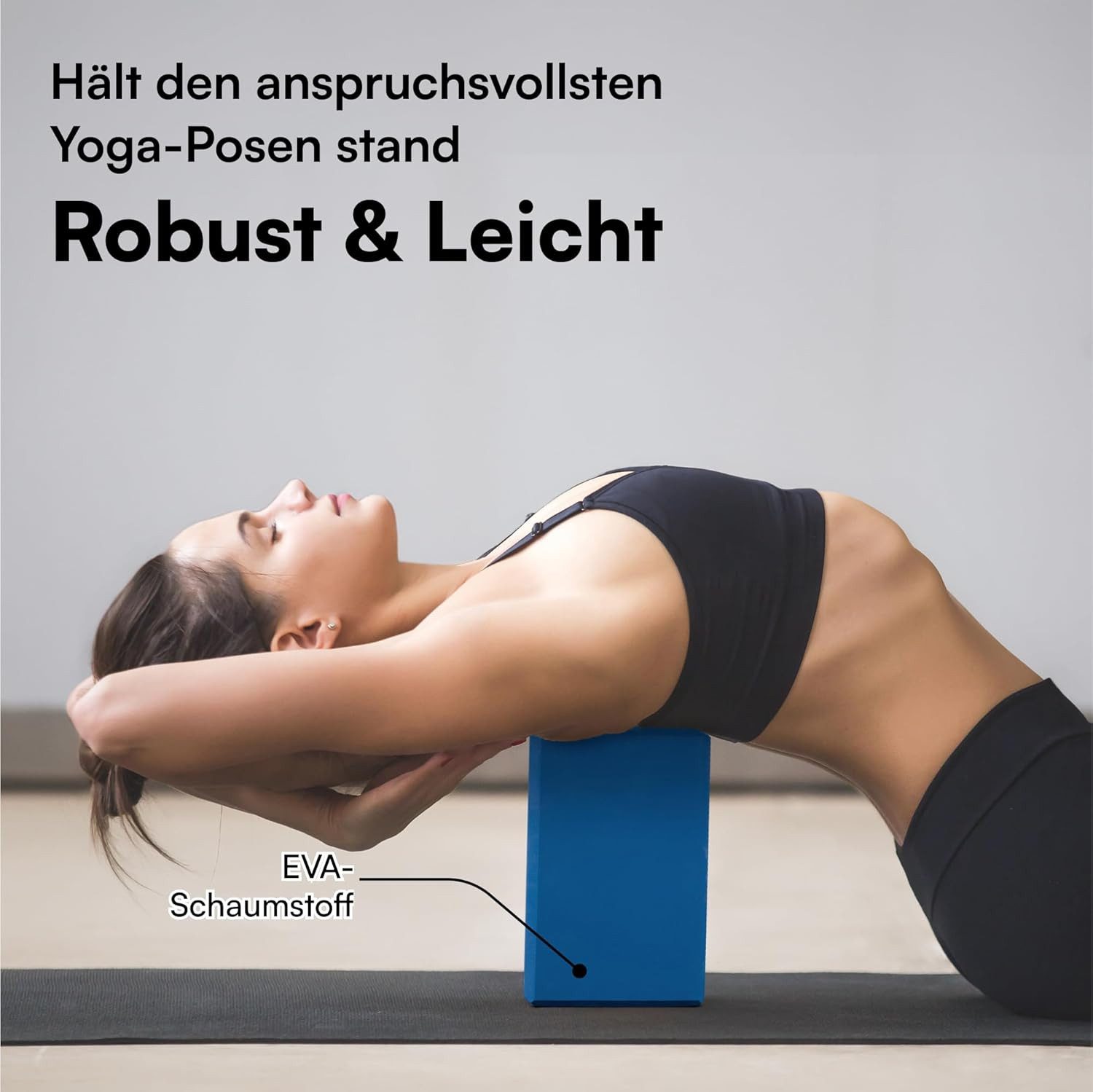 H&S Yogablock H&S 2er Yoga Block Set aus Schaumstoff, blau und lila