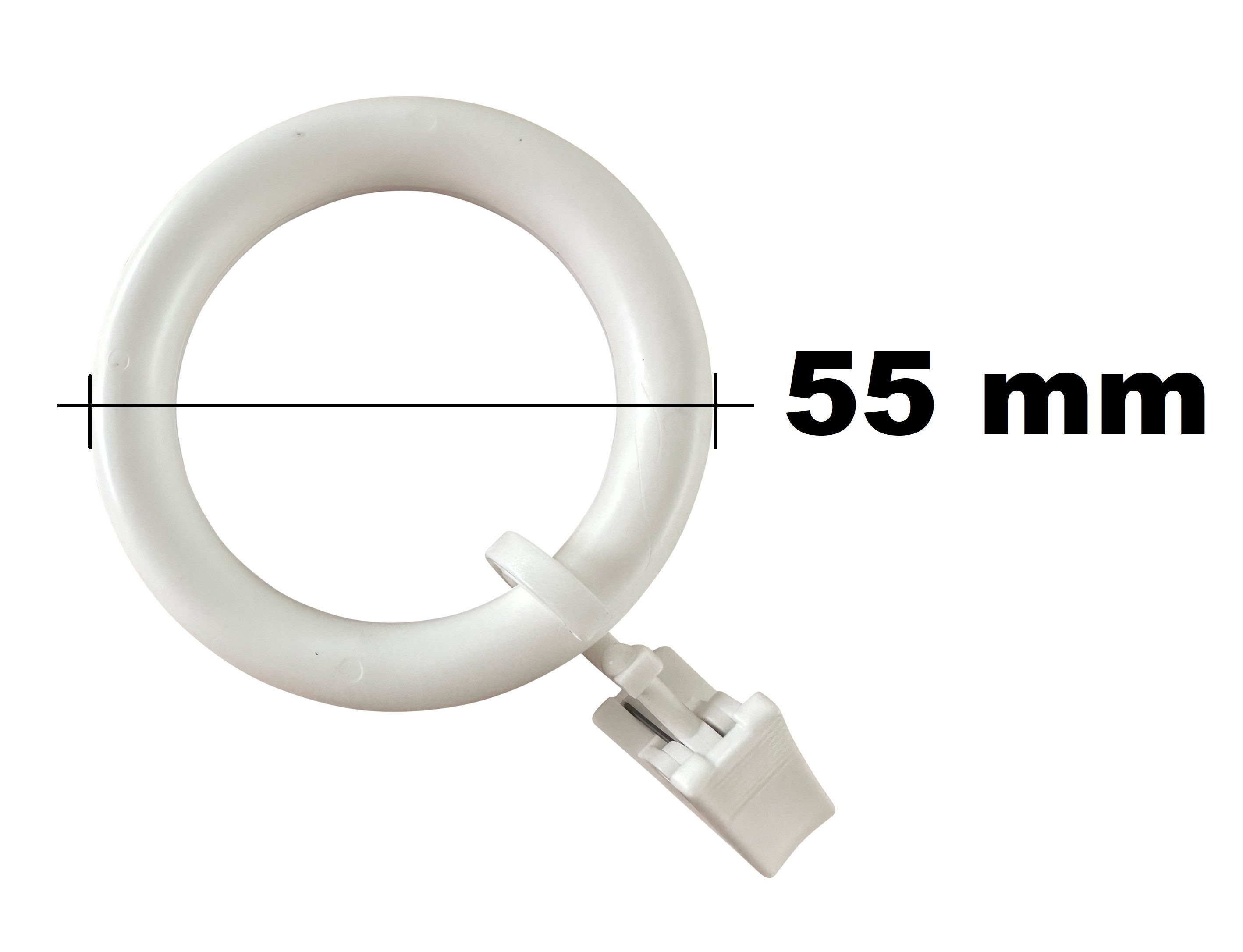 rewagi Gardinenring Gardinenringe mit Klammern 10er-Set Weiß Ø55/39 mm Made günstig online kaufen