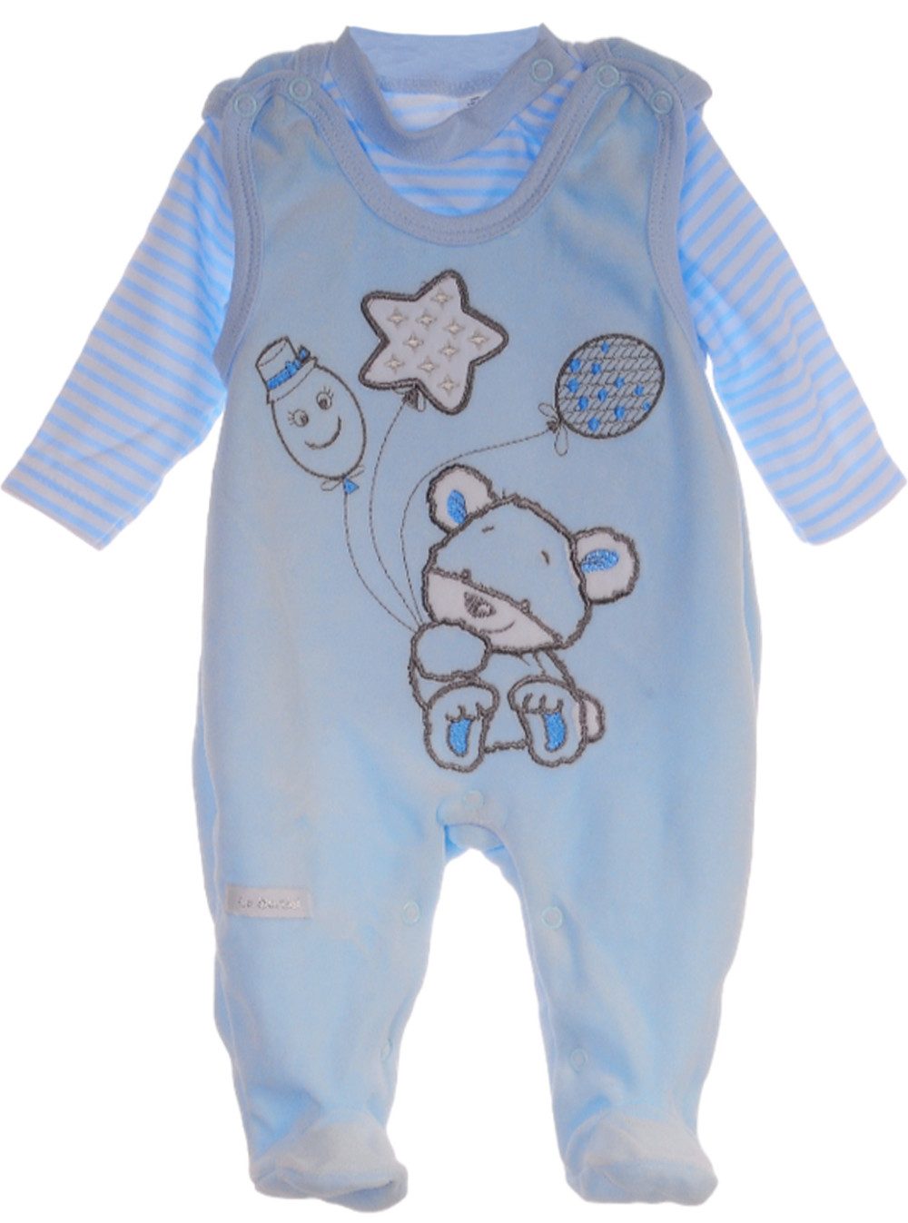 Strampler Stramplerhose Shirt 2tlg Set Baby Anzug in Blau mit Bärchen