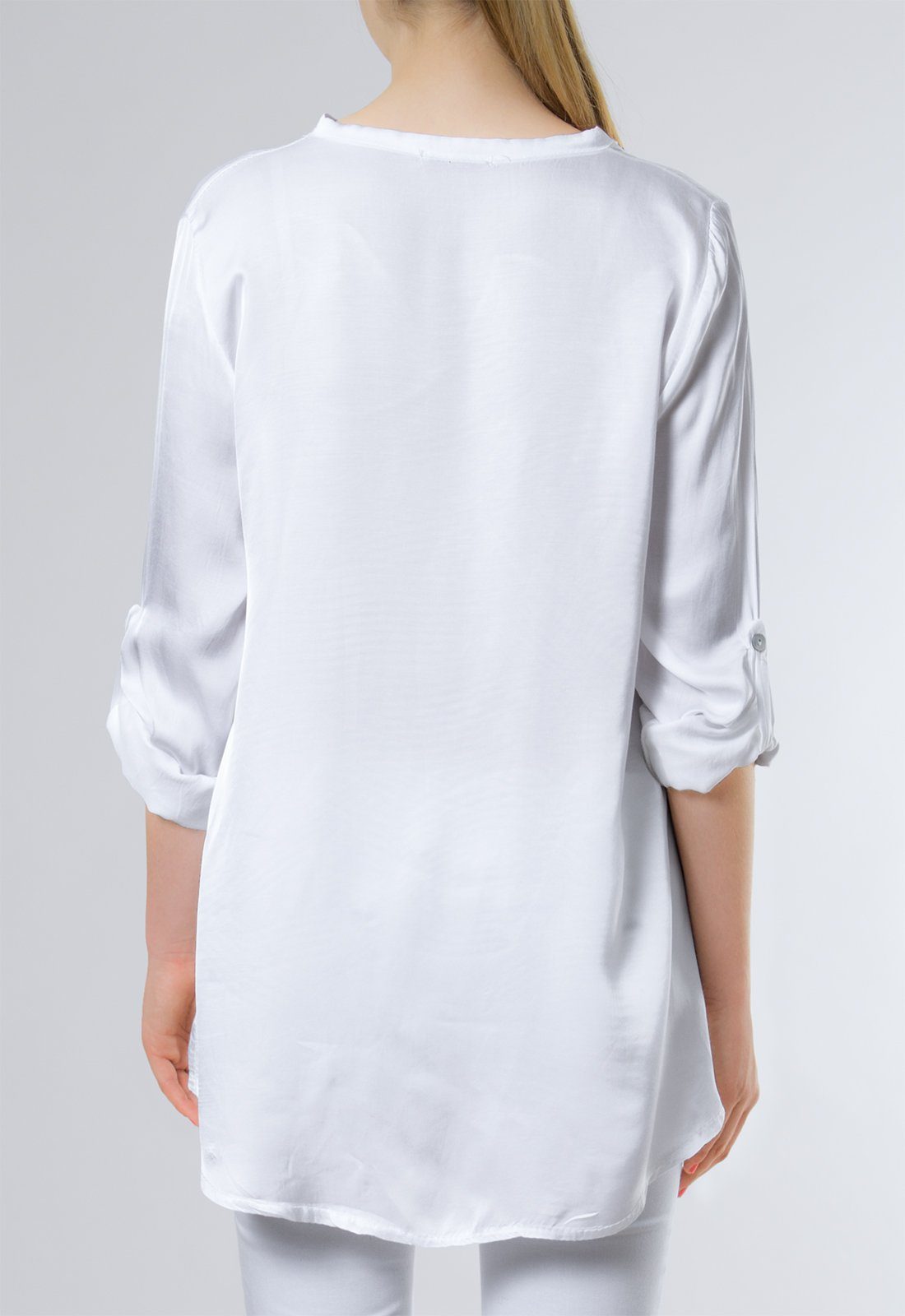 Caspar Shirtbluse BLU003 lässig elegante Damen Satin Hemdbluse