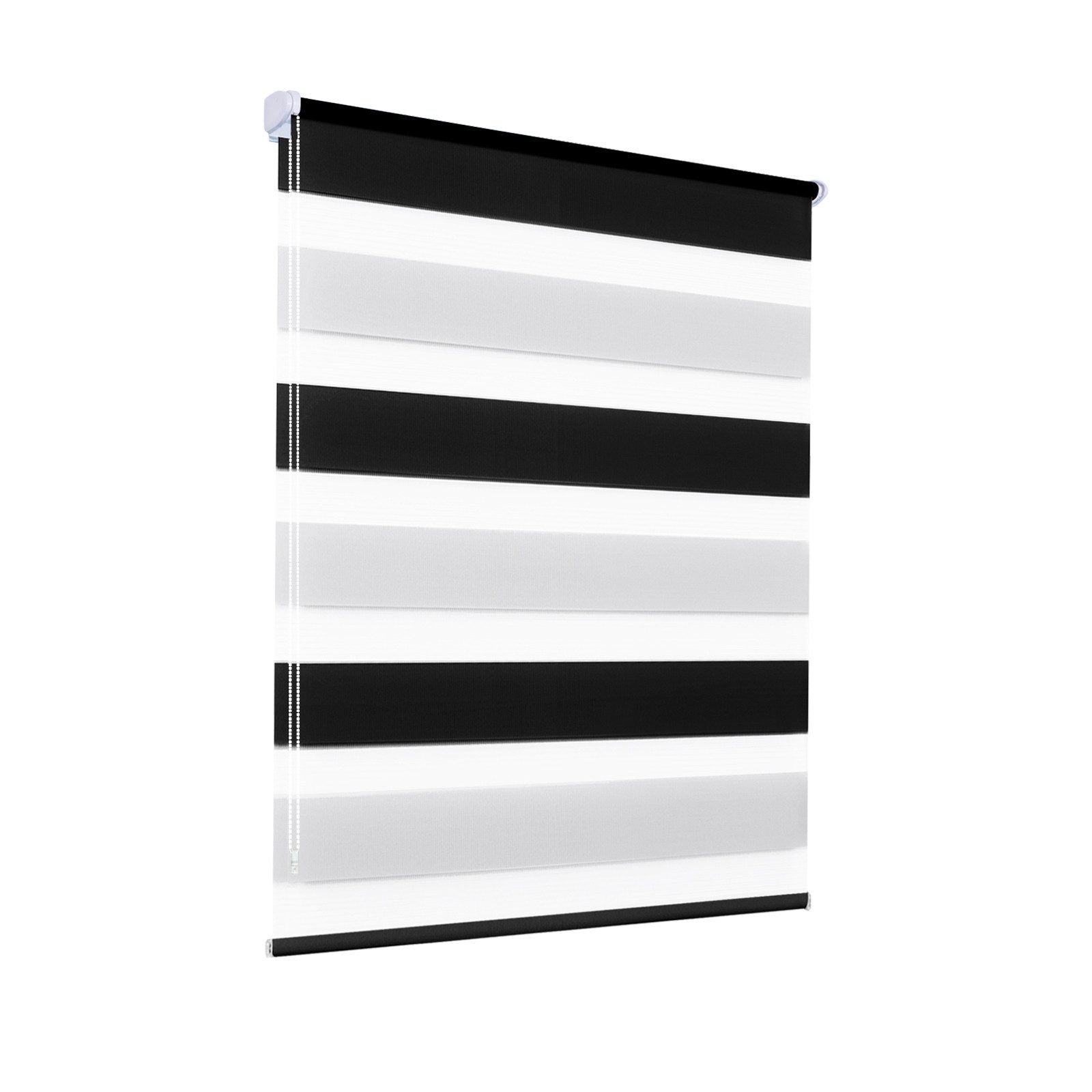 Doppelrollo ohne Bohren 130cm/150cm/230cm, OUBO, freihängend, verspannt, Klemmfix, Klemmträger, Für Fenster und Tür mit Klemmträger lichtdurchlässig verdunkelnd