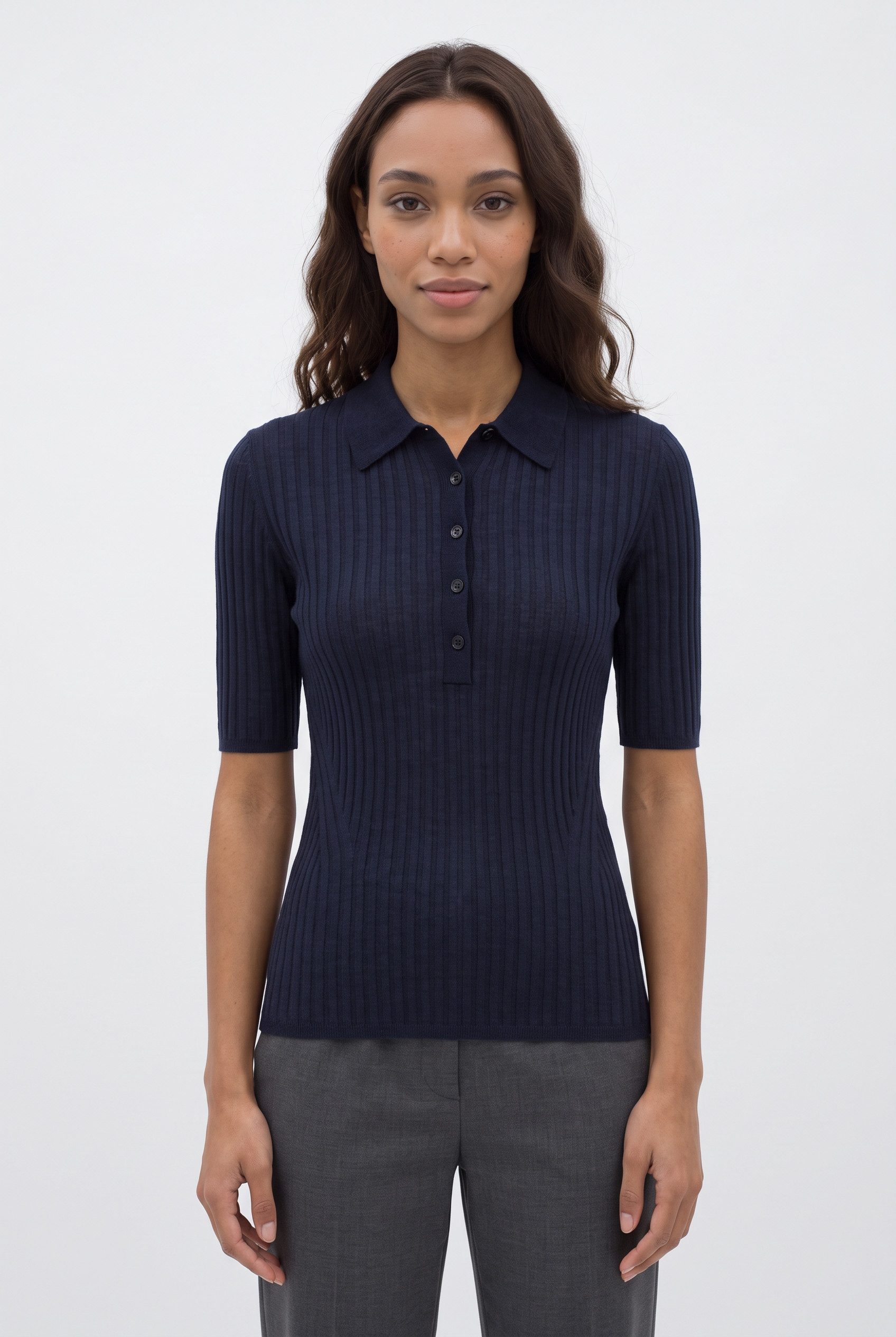 BOSS ORANGE Kurzarmpullover Fugano Premium Damenmode aus Schurwollmischung