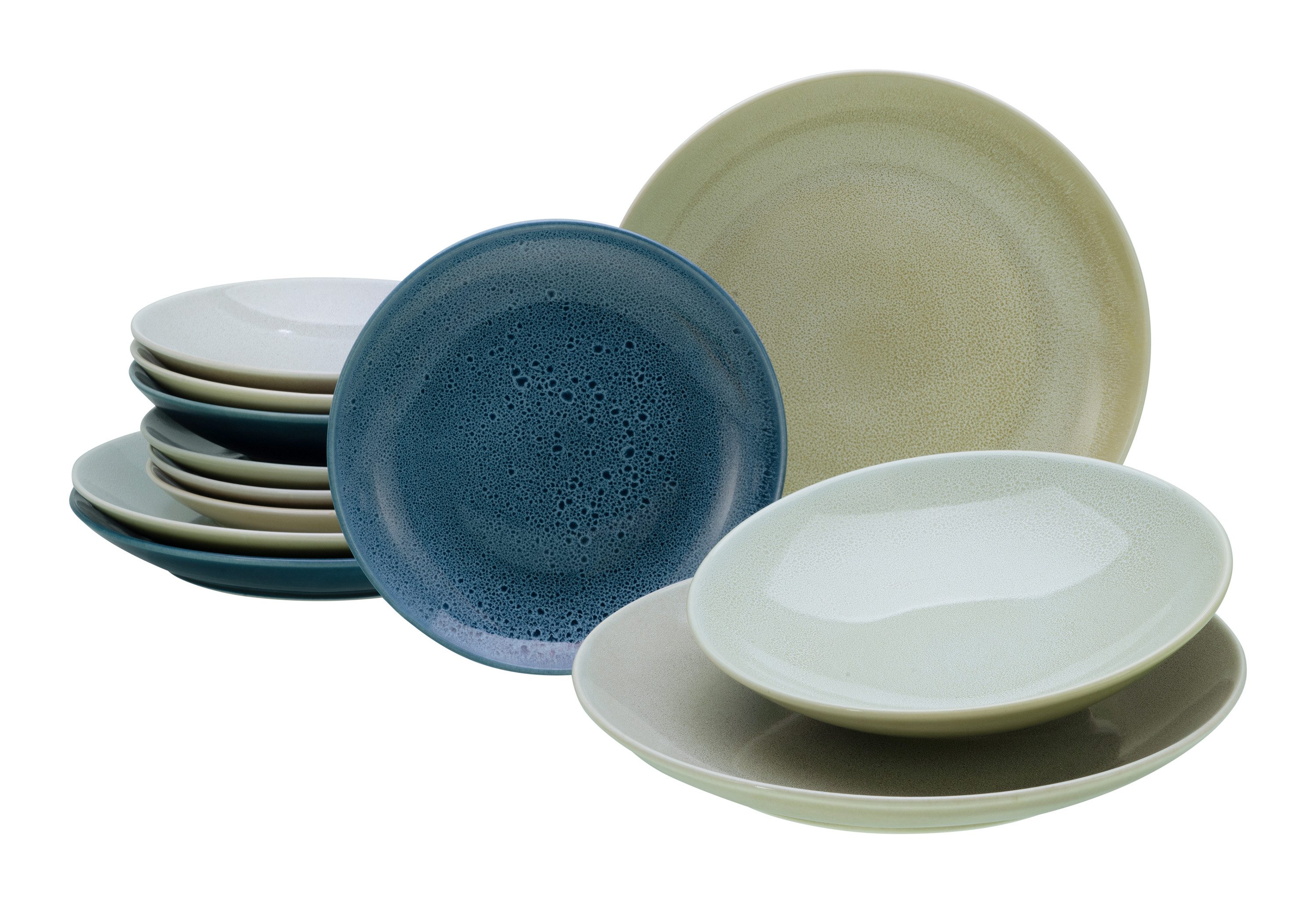 CreaTable Tafelservice Reactive Nordic (12-tlg), 4 Personen, Steinzeug