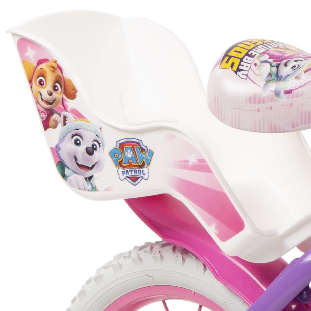 Toimsa Bikes Kinderfahrrad Paw Patrol Skye Fahrrad – 12/14/16 Zoll mit Stützrädern Puppensitz, 1 Gang, Kettenschutz, Schutzbleche, Stützräder, Puppensitz, Fahrradkorb