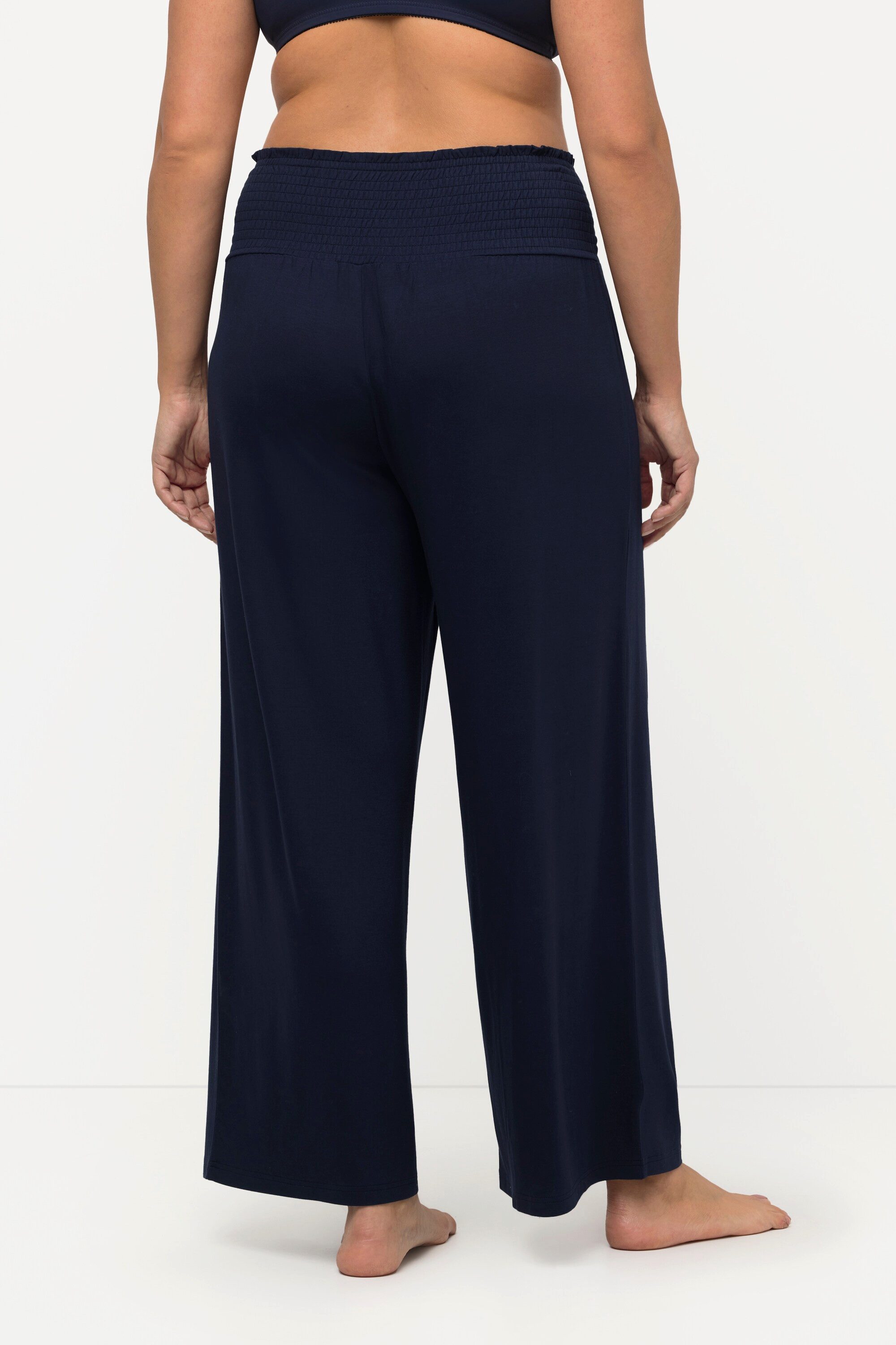 Ulla Popken Schlupfhose Marlenehose weites Bein Jersey breiter Elastikbund