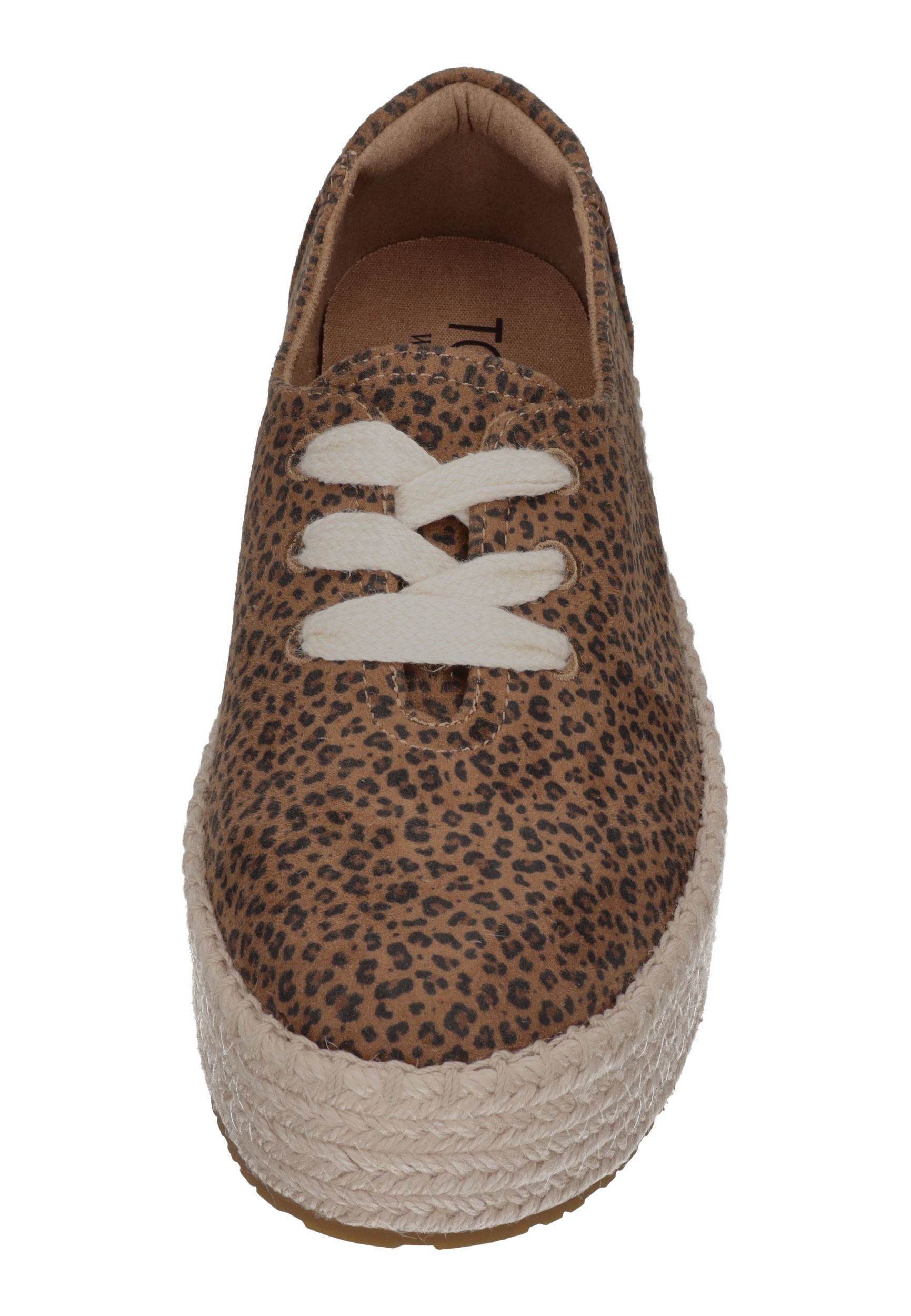 TOMS VALENCIA LACE UP Espadrille toffee leopard print