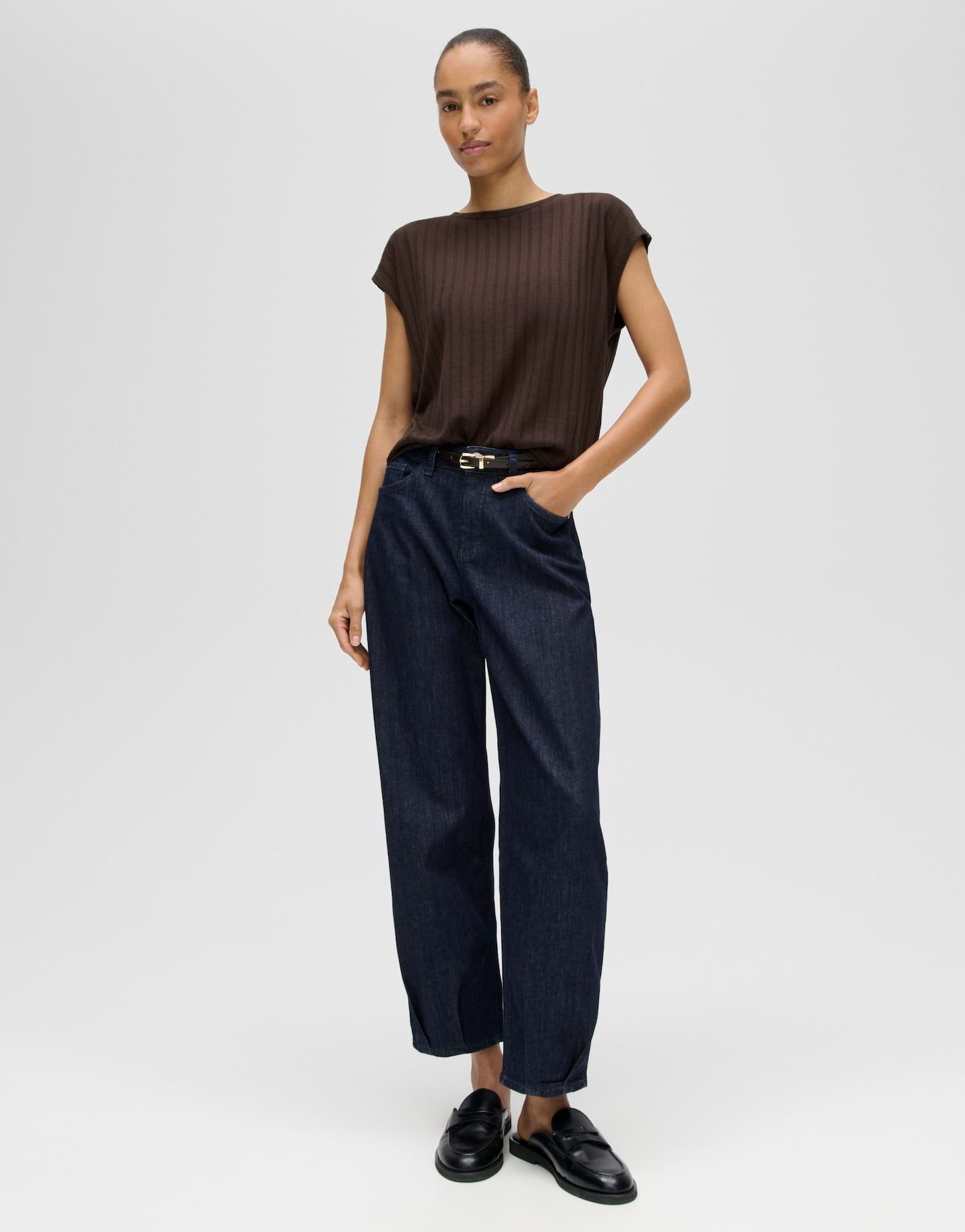 OPUS Kurzarmshirt Sapino aus Jersey mit Rippstruktur leichte Transparenz, weicher Griff, Casual – Bild 5 von 5