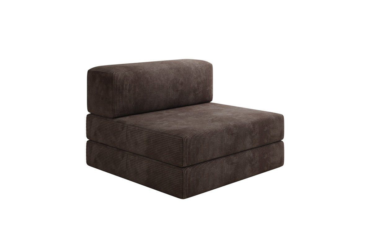 Luxusbetten24 Sofaelement Designer Sofa Mittelmodul Lazy in Cord, mit aufklappbarer Liegefläche