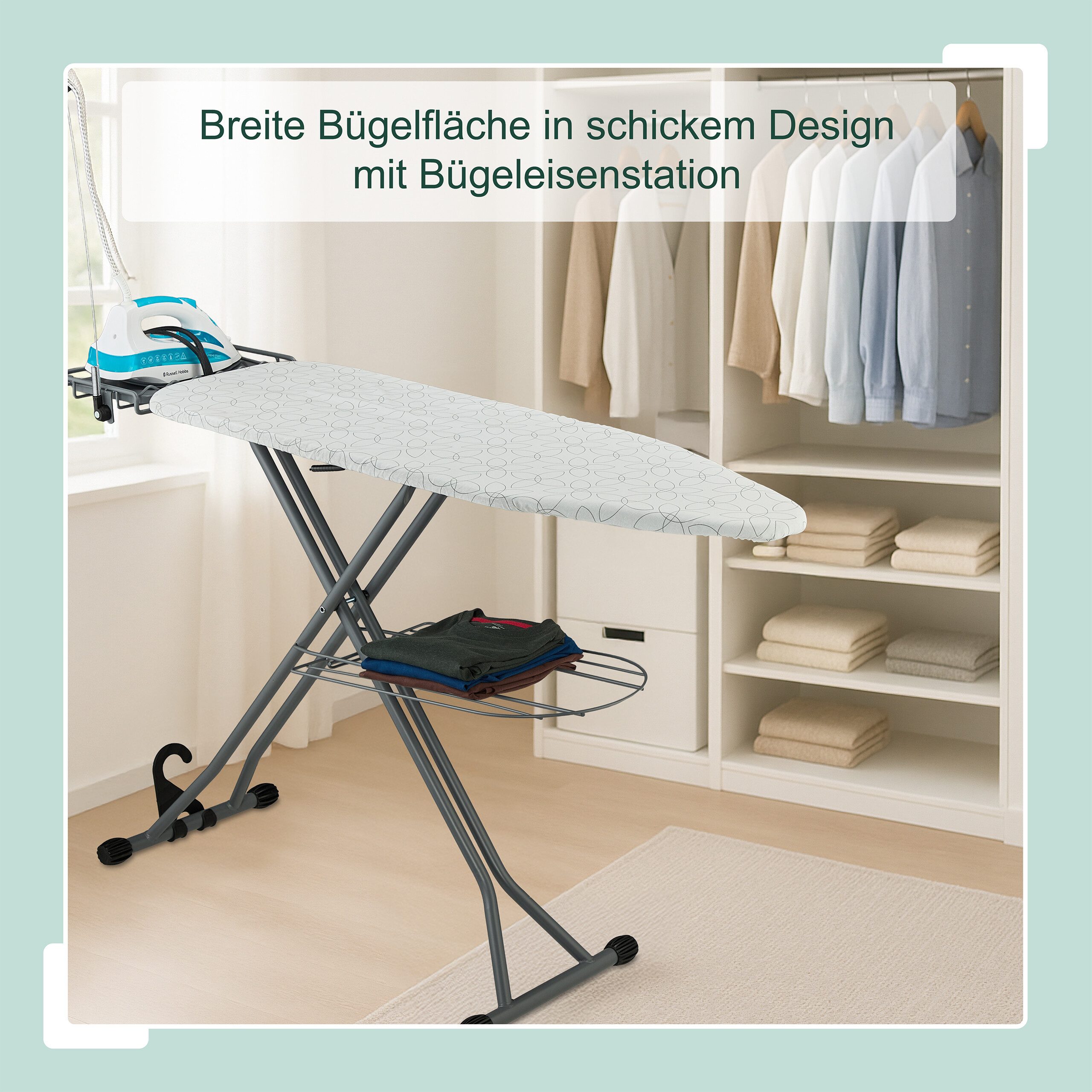 relaxdays Bügelbrett Bügelbrett 115 x 39 cm, Bügelfläche 115x39 cm – Bild 2 von 5
