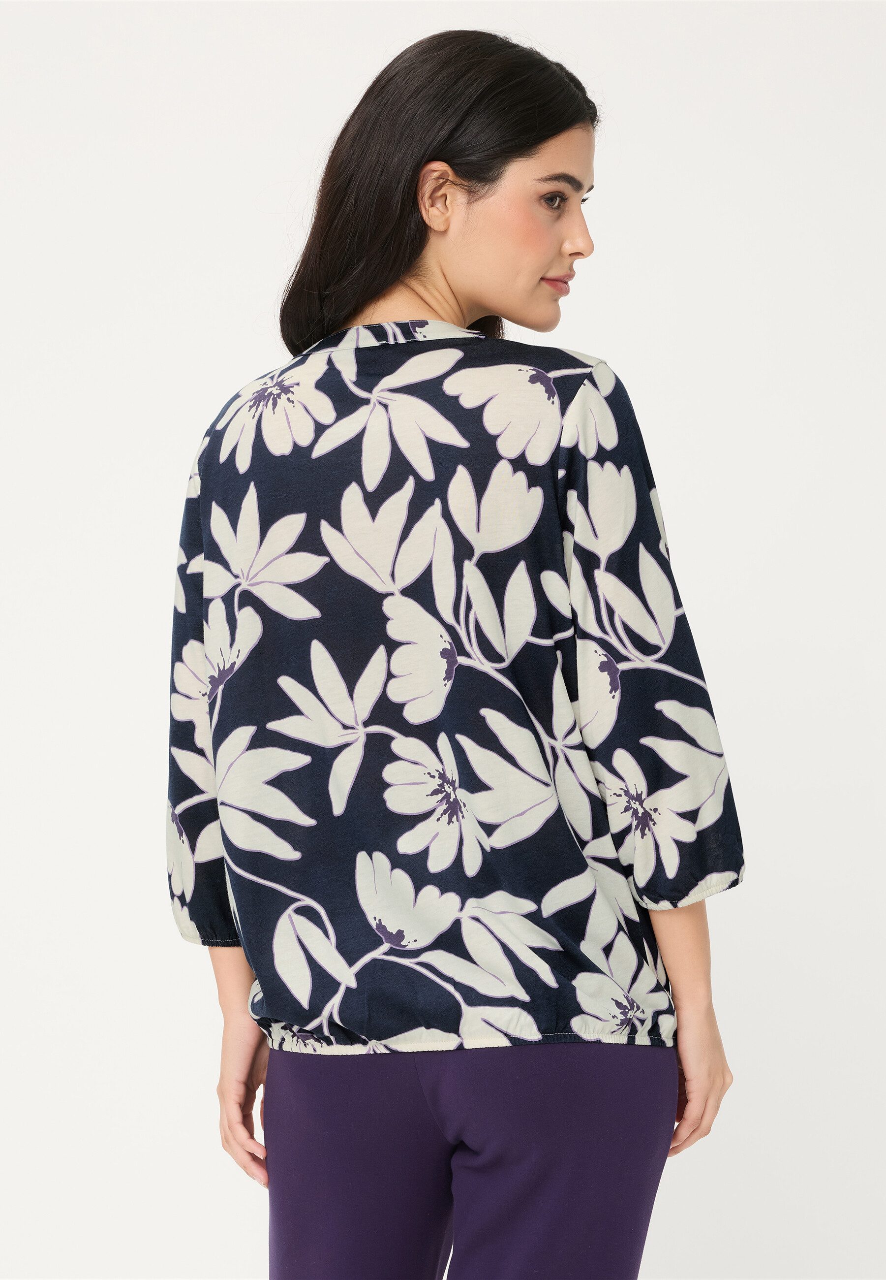 Olsen Tunikashirt Shirt mit Tunikaausschnitt und 3/4-Ärmeln