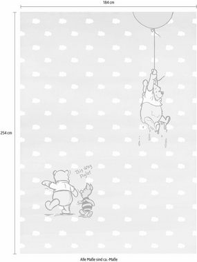 Komar Fototapete Winnie Pooh Piglet, 184x254 cm (Breite x Höhe), inklusive Kleister